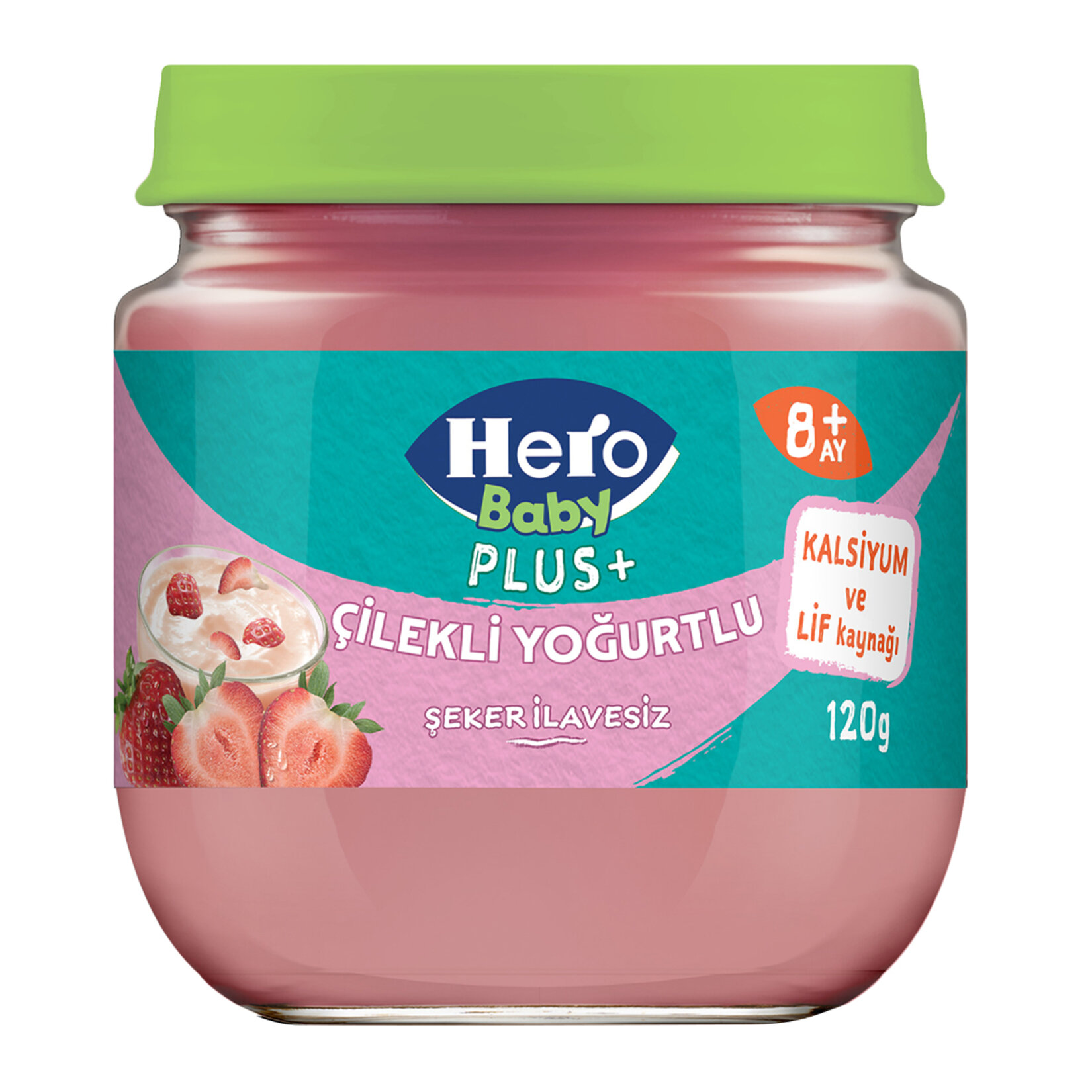 Hero Baby Plus+ Çilekli Yoğurtlu Kavanoz Mama 120G