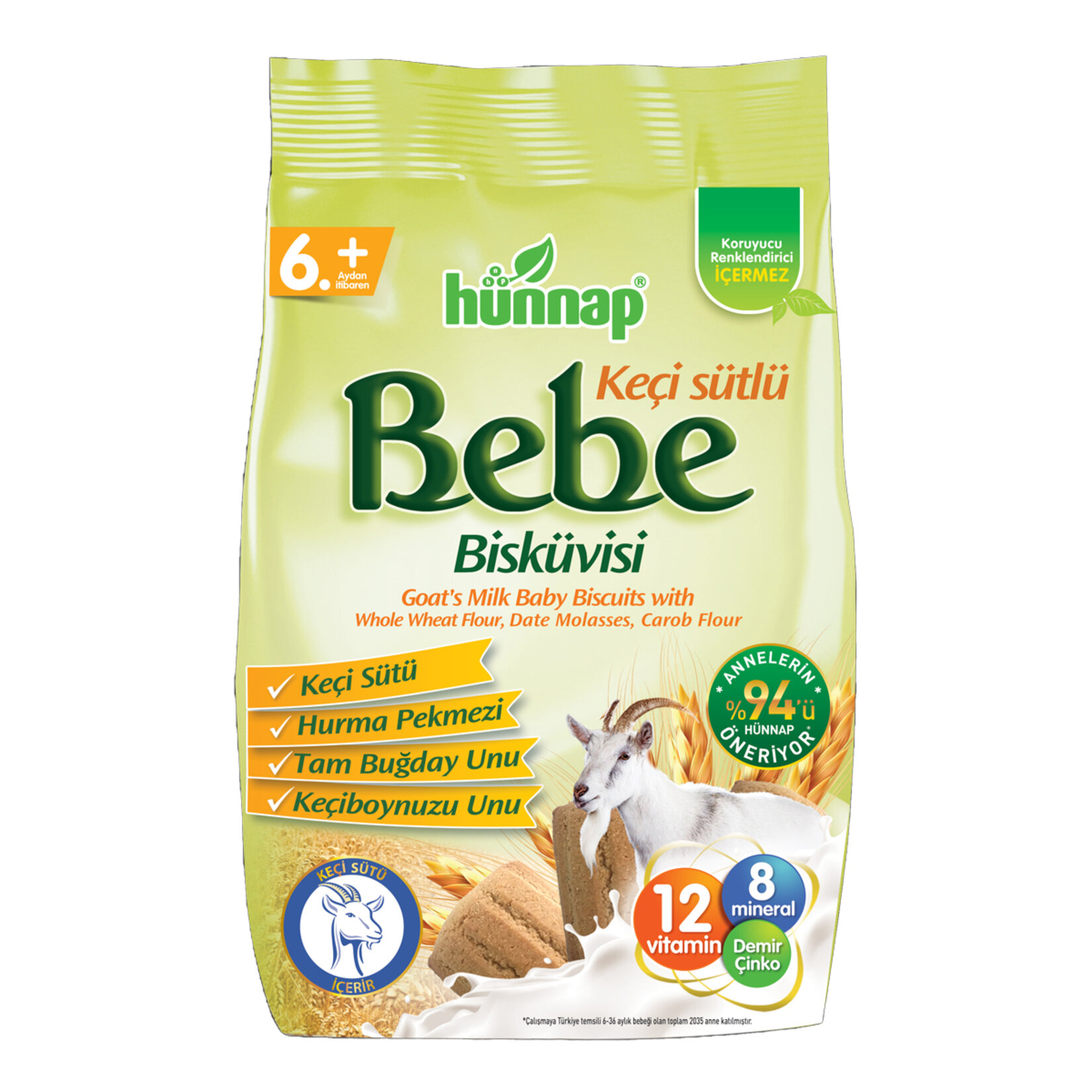 Hünnap Keçi Sütlü Bebe Bisküvisi 200G