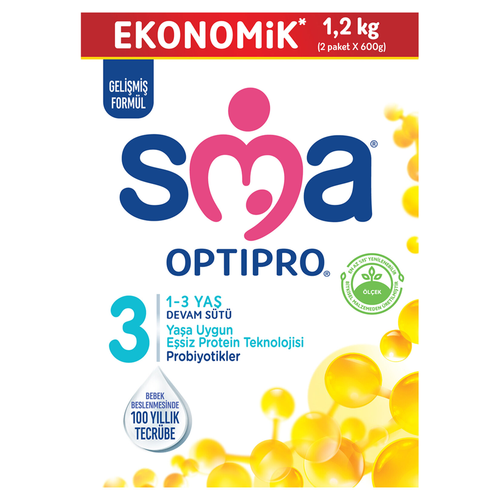 SMA® OPTIPRO® Probiyotik Bebek Devam Sütü 3 1.2 Kg