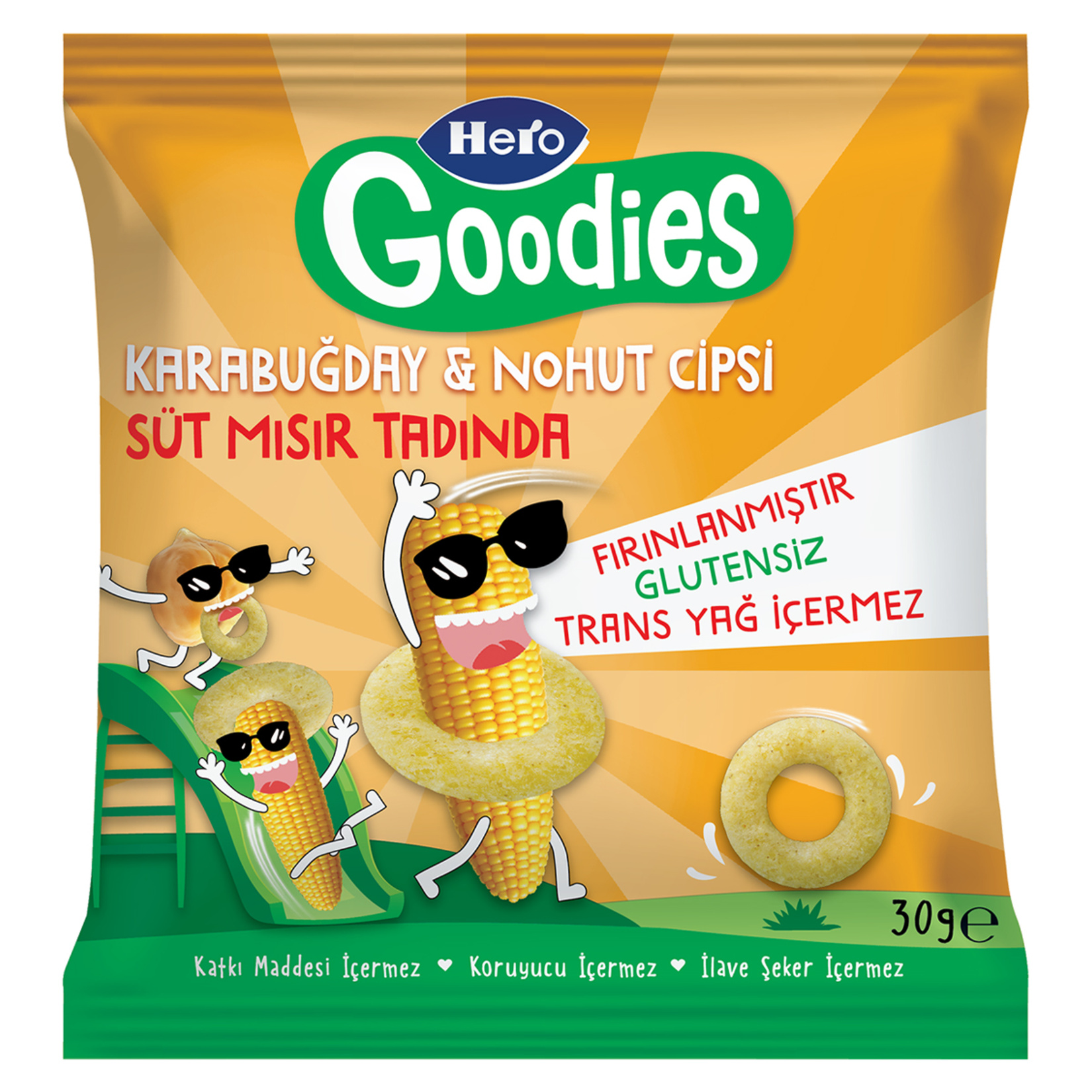 Hero Goodies Süt Mısırlı Karabuğday Nohut Cipsi 30 G