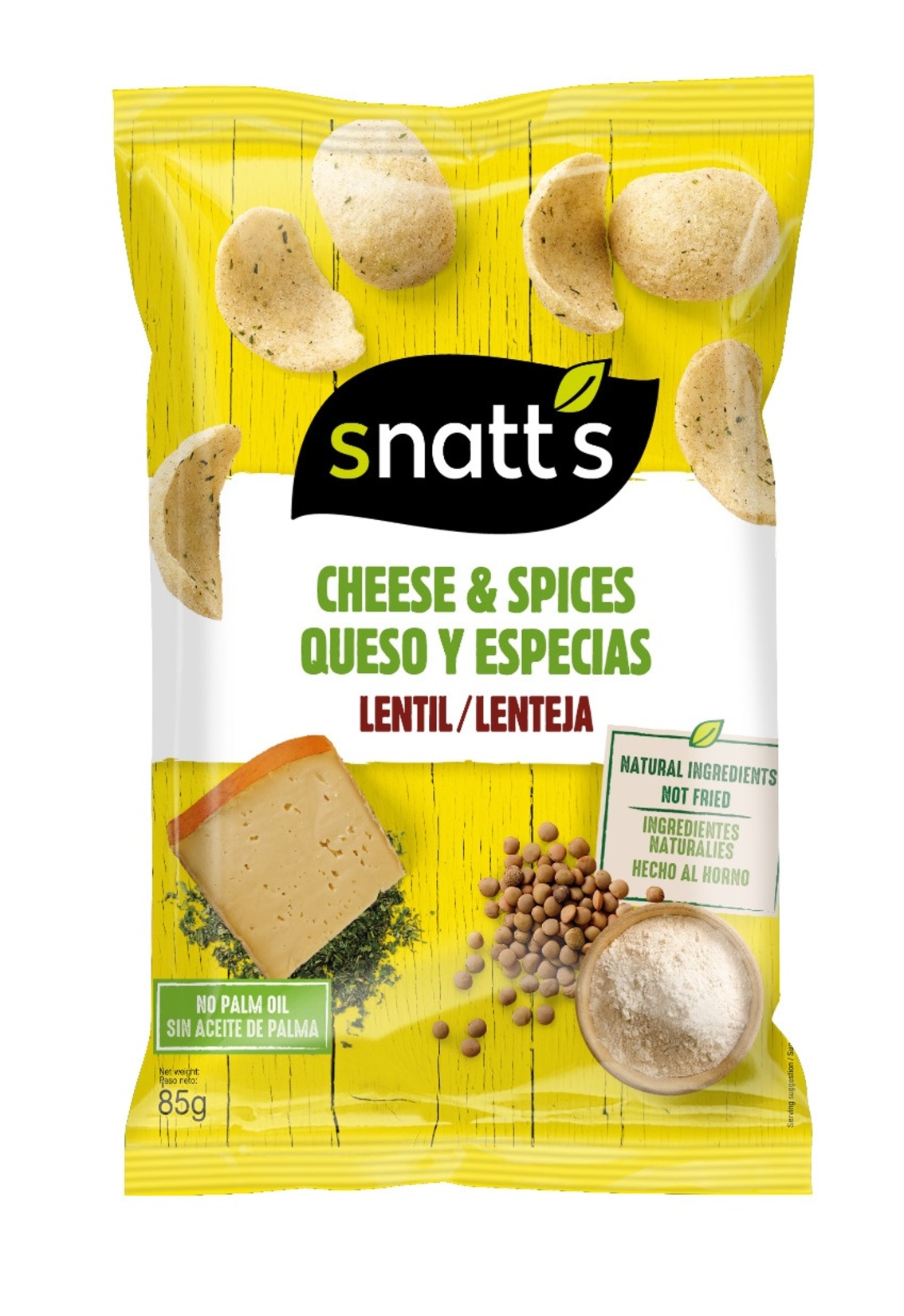 Snatt's Lentil Chips Peynir & Ot Fırınlanmış 85 G