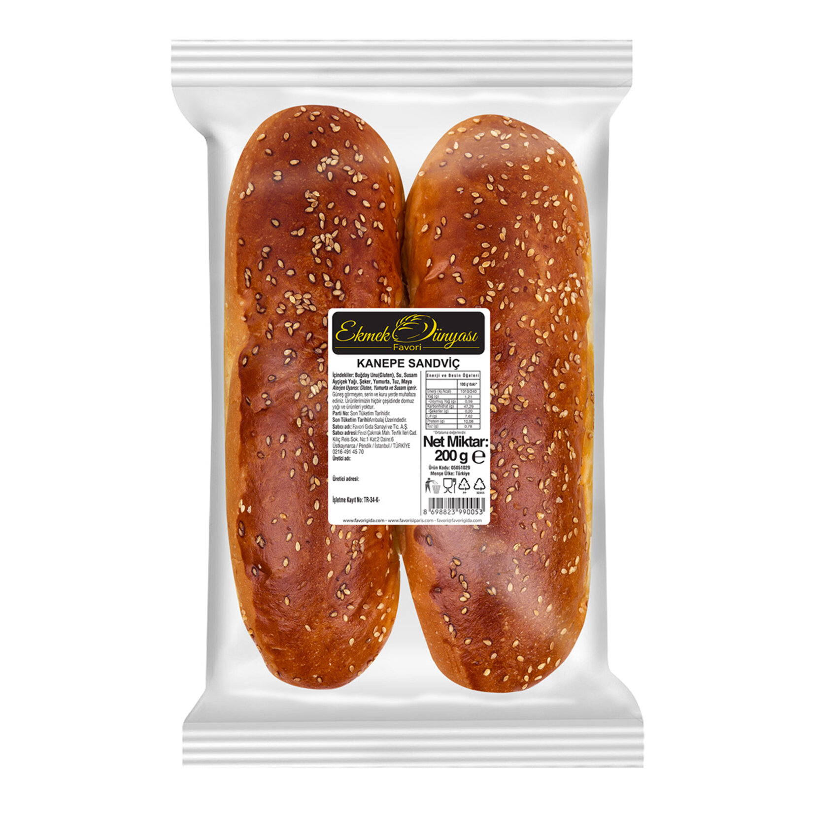 Ekmek Dünyası Favori Kanepe Sandviç 200 G