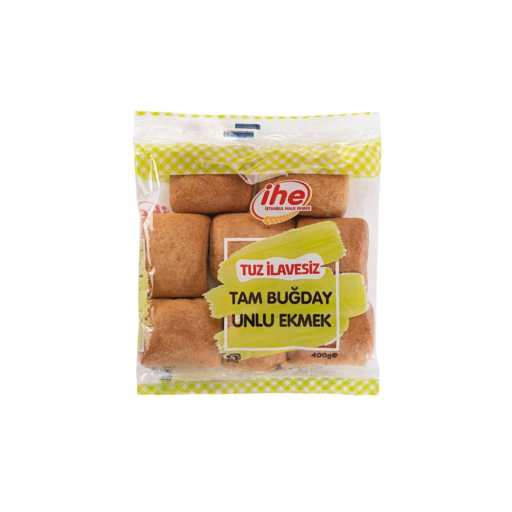 İhe Tuz İlave Edilmemiş Tam Buğday Unlu Ekmek 400 g