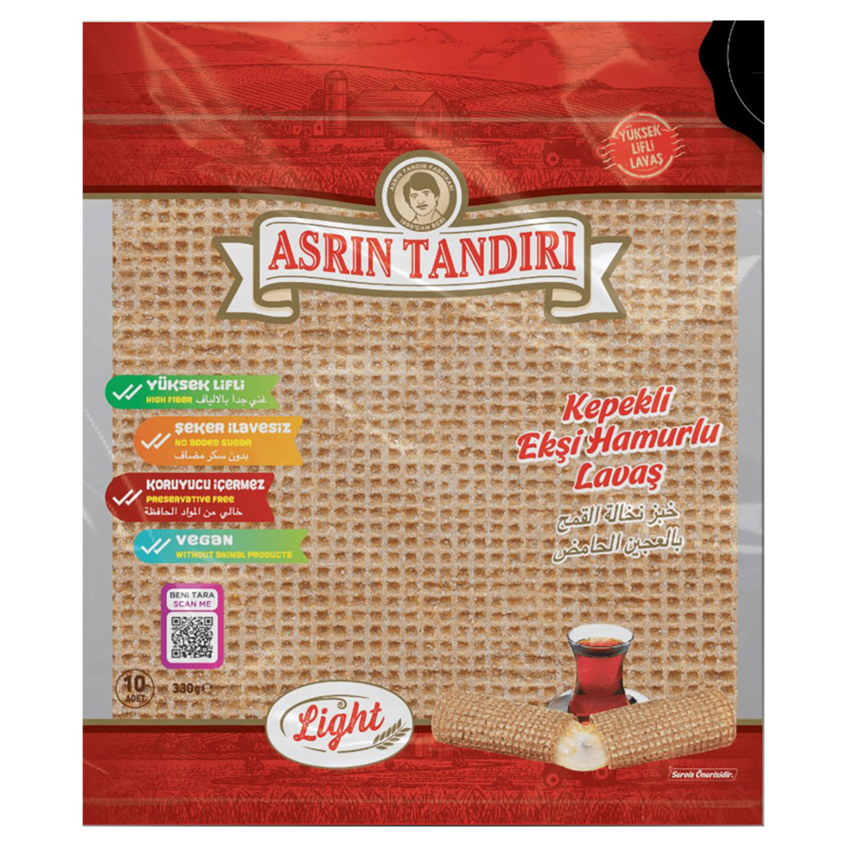 Asrın Tandırı Kepekli Ekşi Mayalı 10'lu Lavaş 330 G
