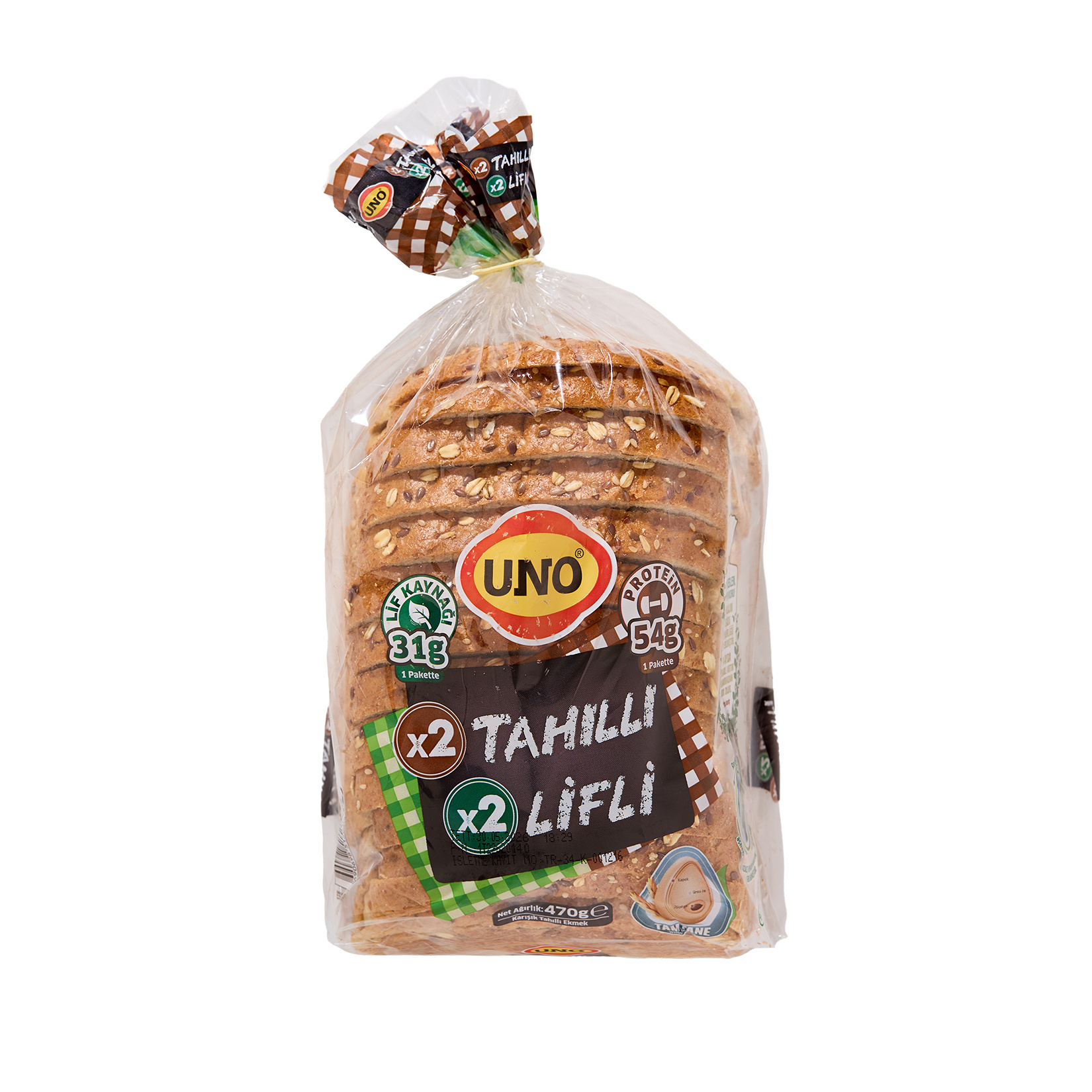 Uno İki Kat Tahıllı İki Kat Lifli Tava Ekmeği 470 g