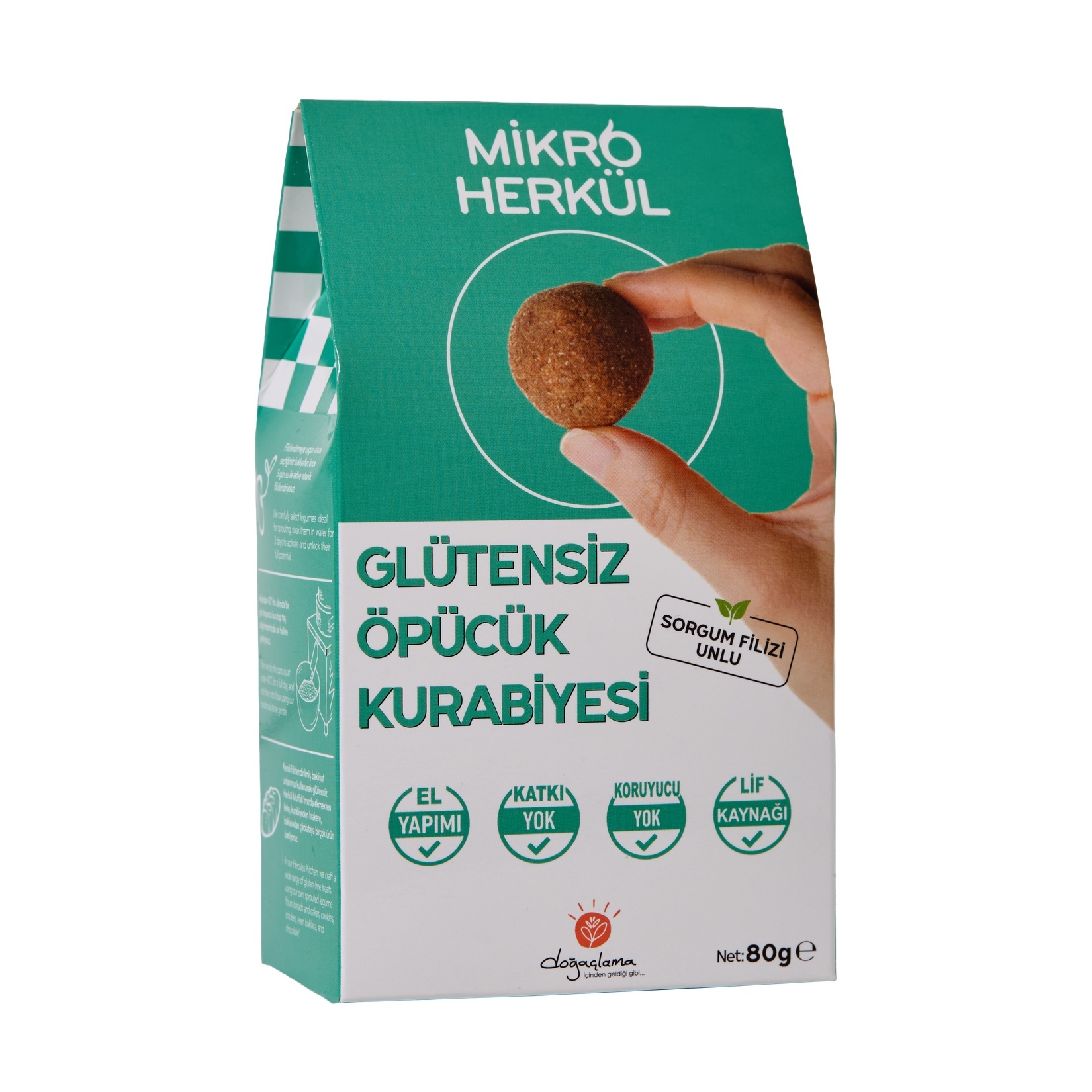 Mikro Herkül Glütensiz Öpücük Kurabiyesi 80 G