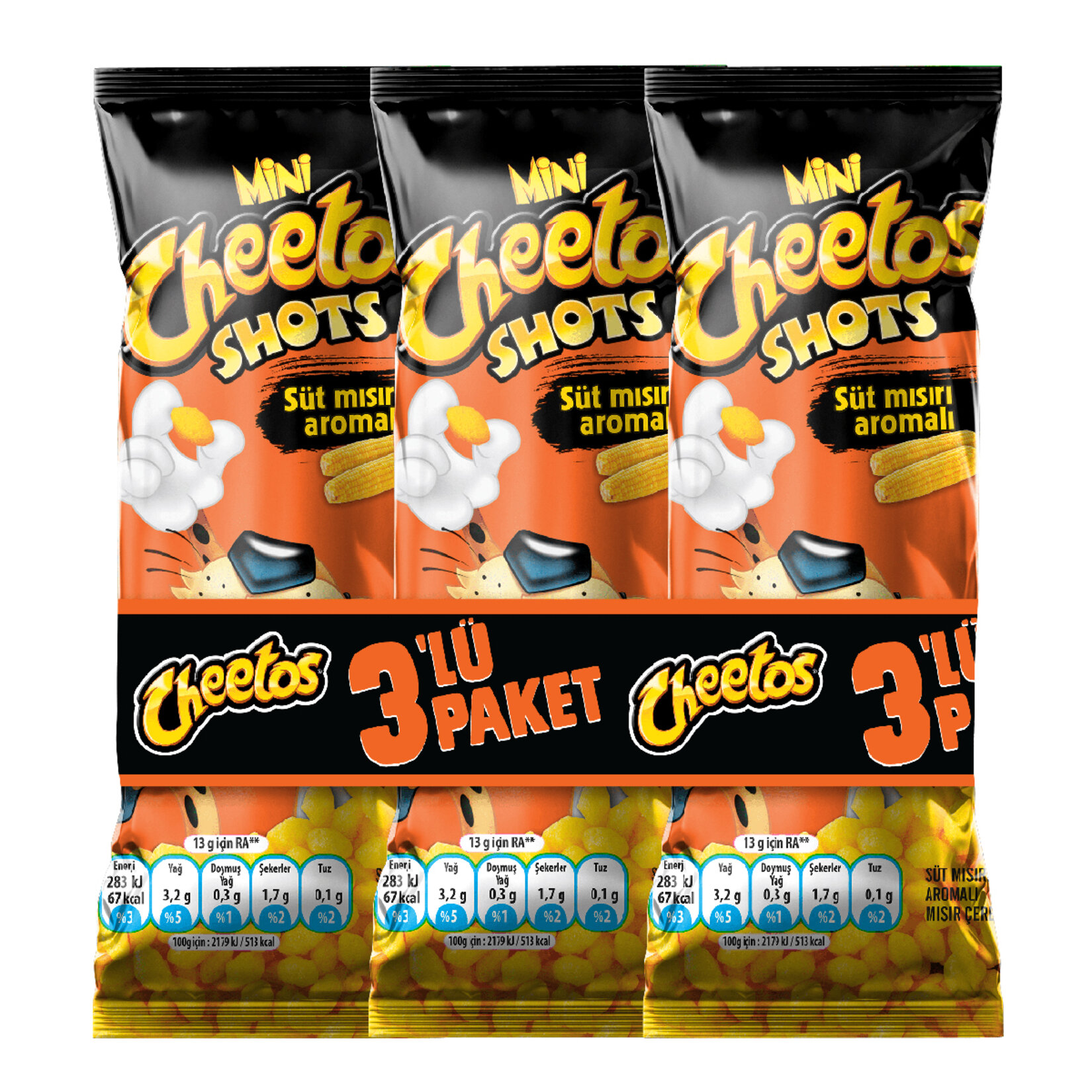 Cheetos Shots 3'lü Paket 42 G