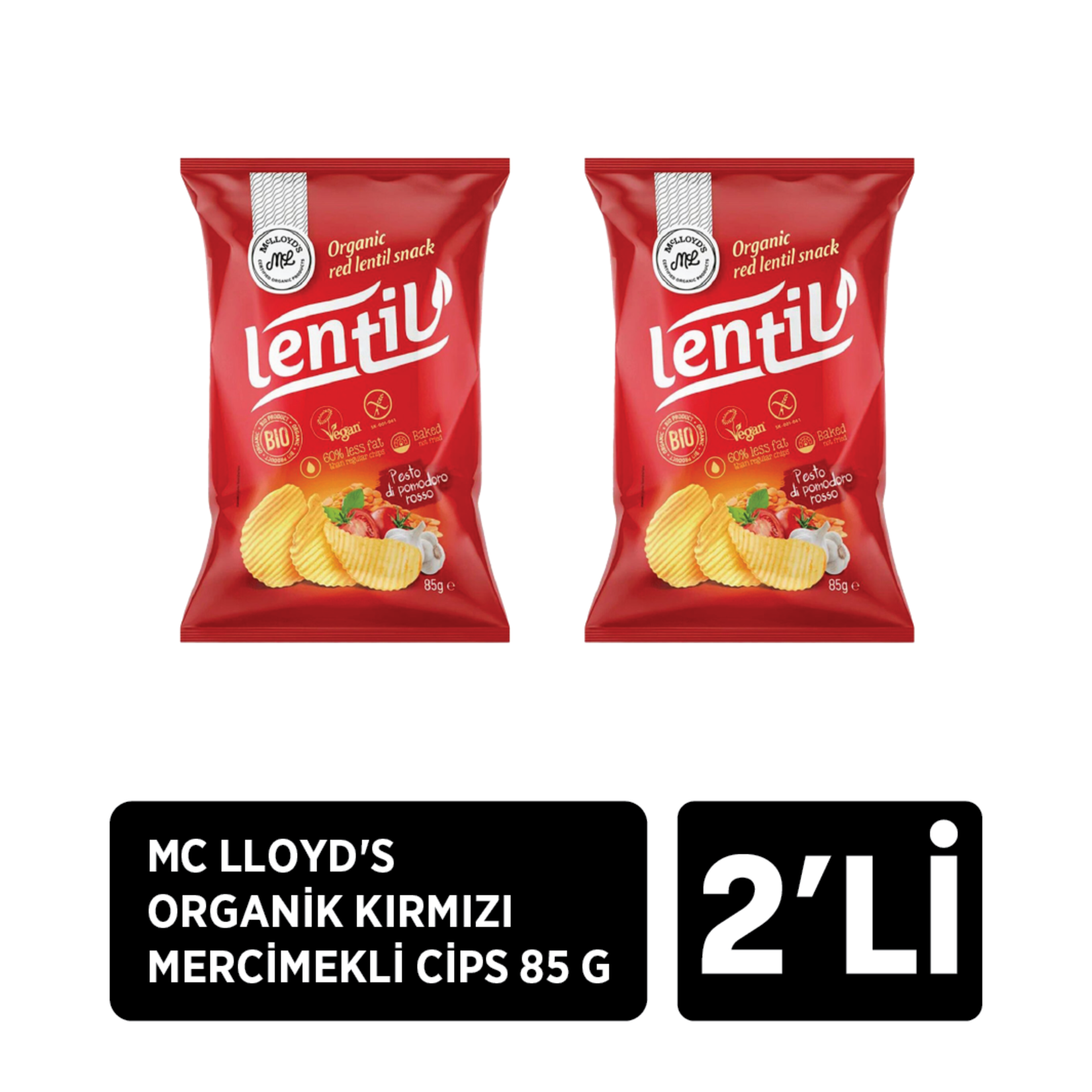 McLloyd's Organik Kırmızı Mercimekli Cips 2 X 85 g