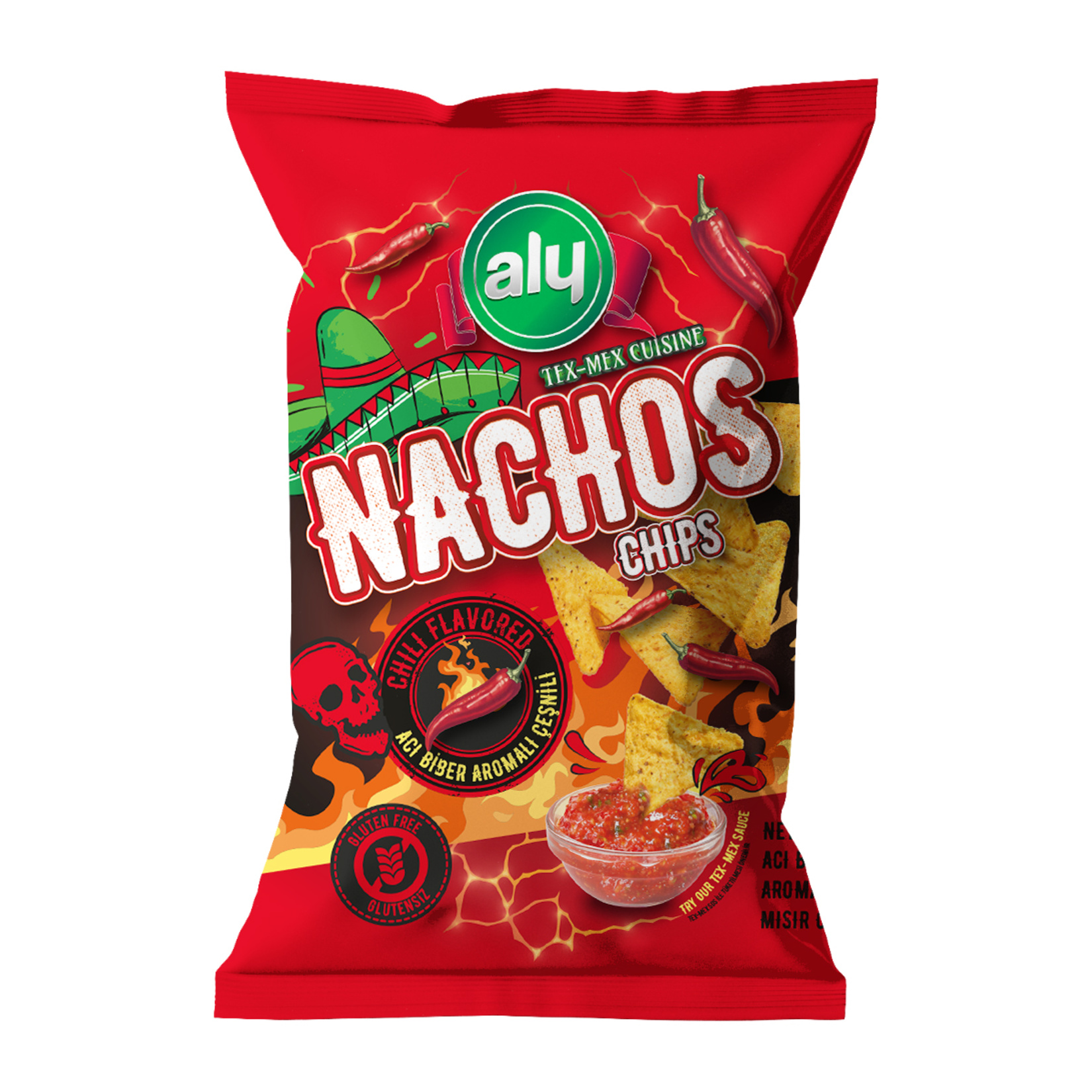 Aly Acılı Nachos Glutensiz Cips 225 G