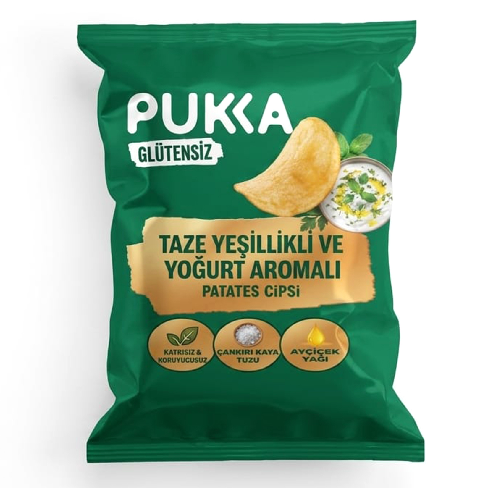 Pukka Taze Yeşillik Yoğurt Aromalı Patates Cipsi 70 G