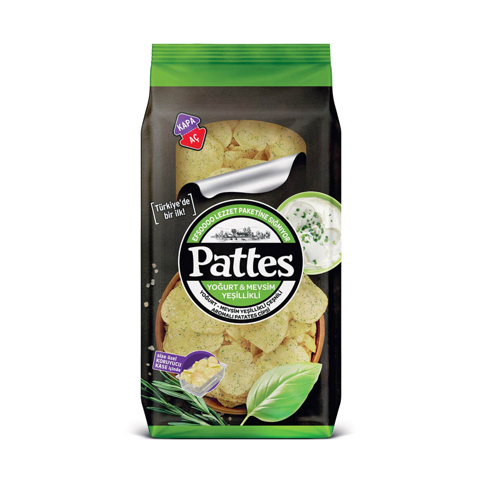 Pattes Yoğurt - Mevsim Yeşillik Aromalı Patates Cipsi 100 G