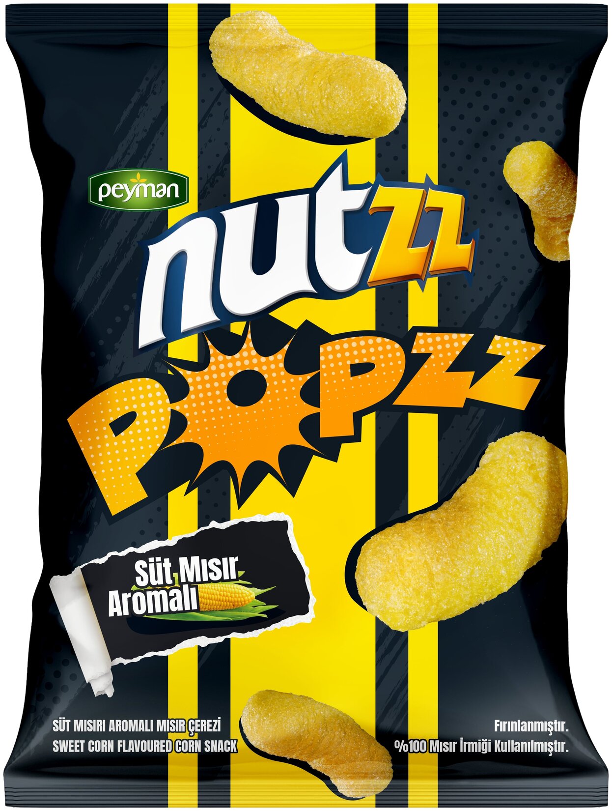Peyman Nutzz Popzz Süt Mısır Aromalı Mısır Çerezi 100 G