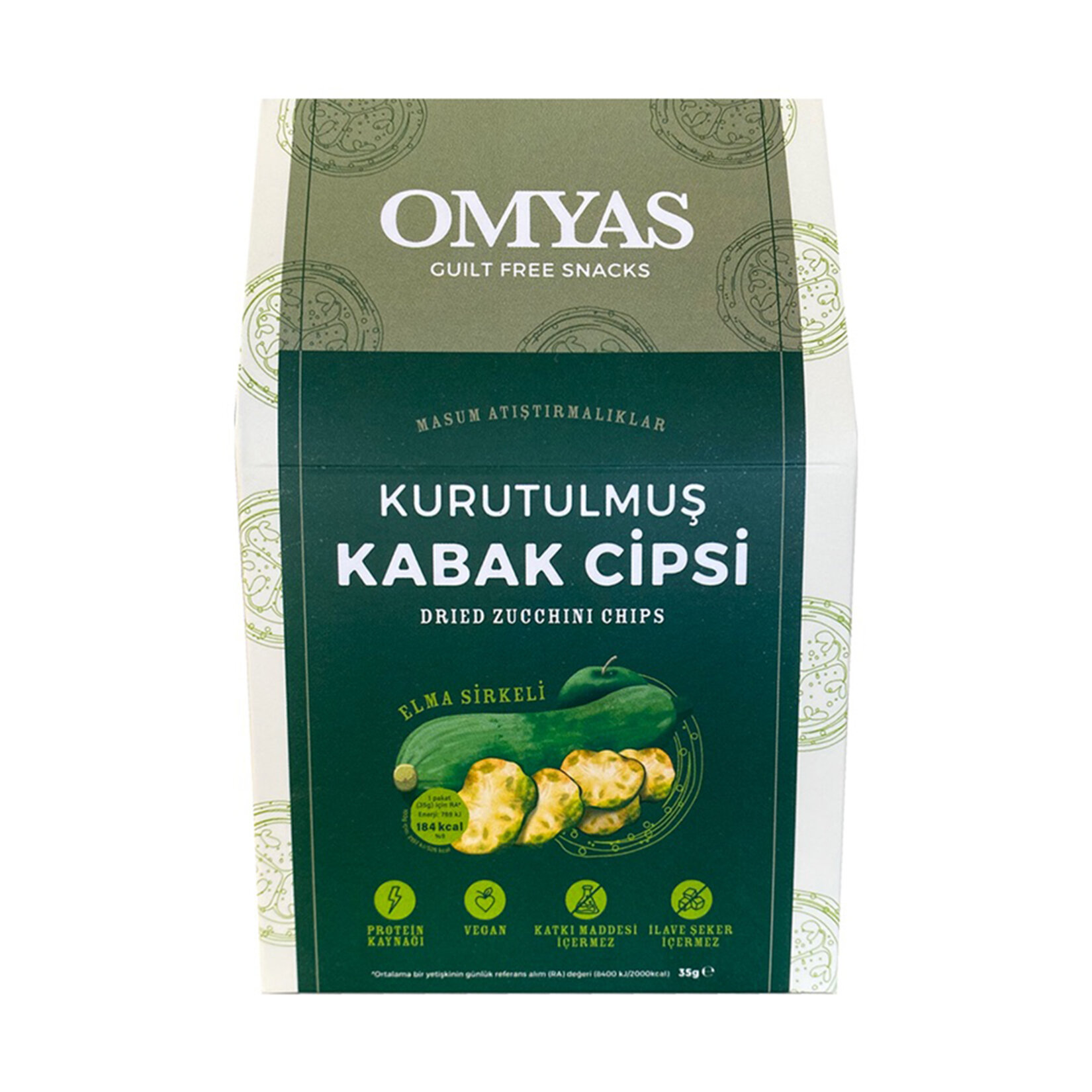 Omyas Elma Sirkeli Kurutulmuş Kabak Cipsi 35 G