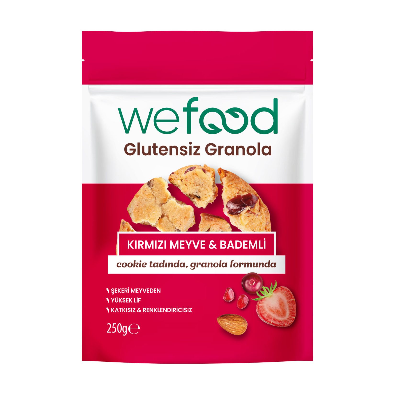 Wefood Glutensiz Granola Badem & Kırmızı Meyve 250 G