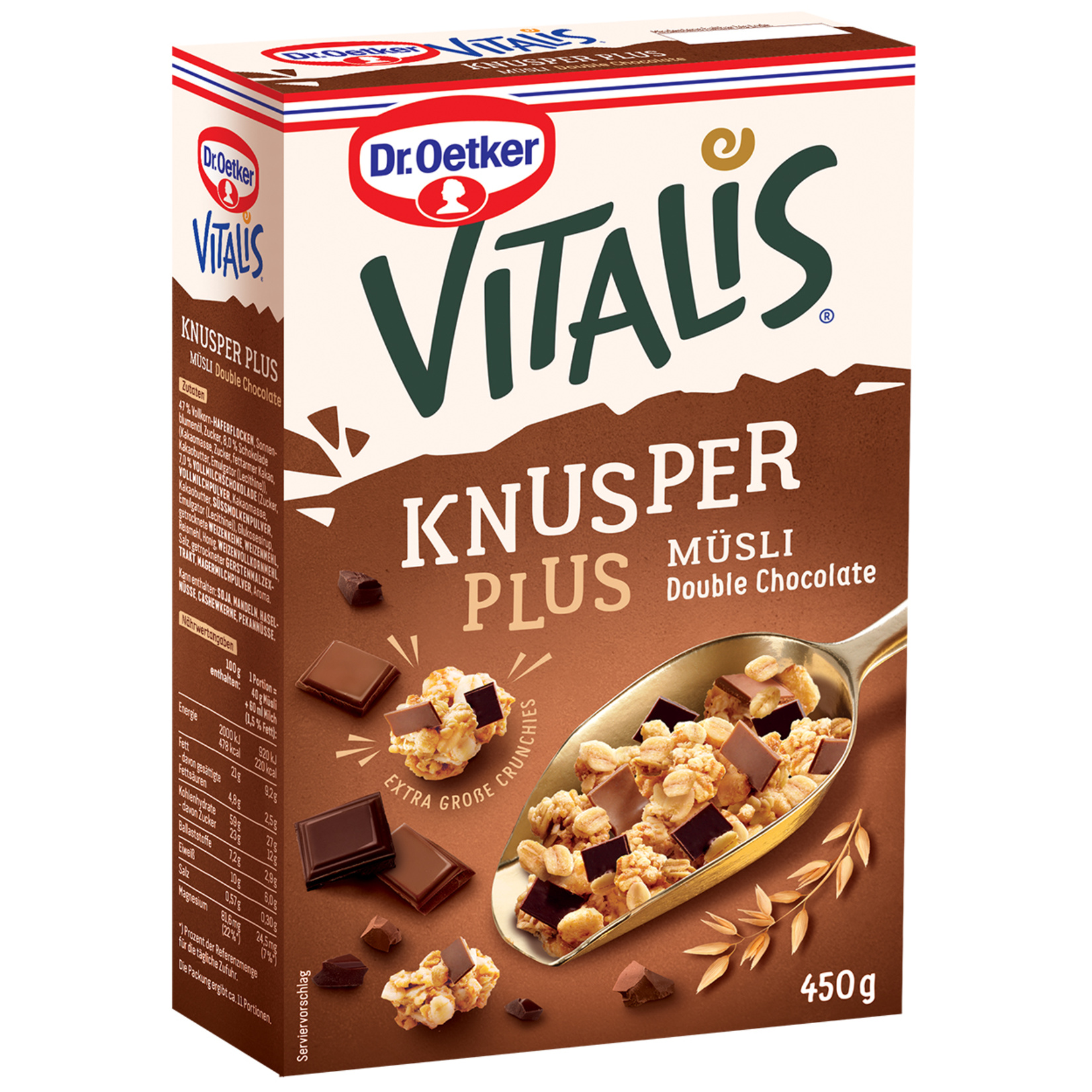 Dr. Oetker Vitalis Knusper Plus Çikolatalı 450 G