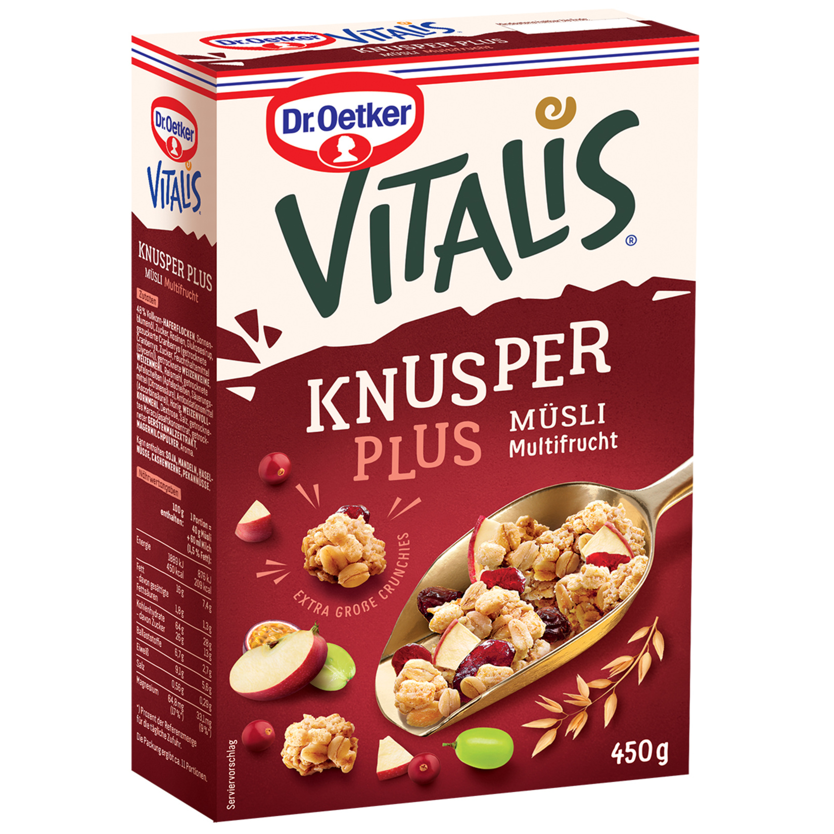 Dr. Oetker Vitalis Knusper Plus Multi Meyve 450 G