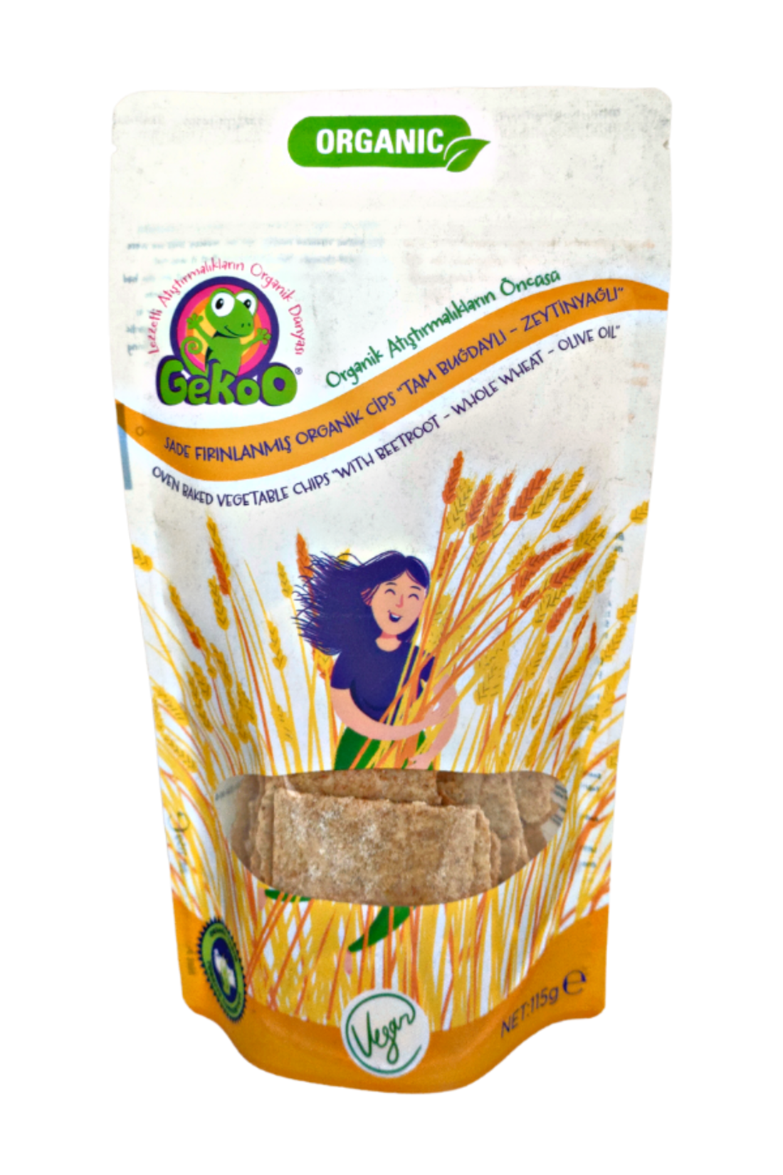 Gekoo Organik Fırınlanmış Cips Tam Buğday Zeytinyağı