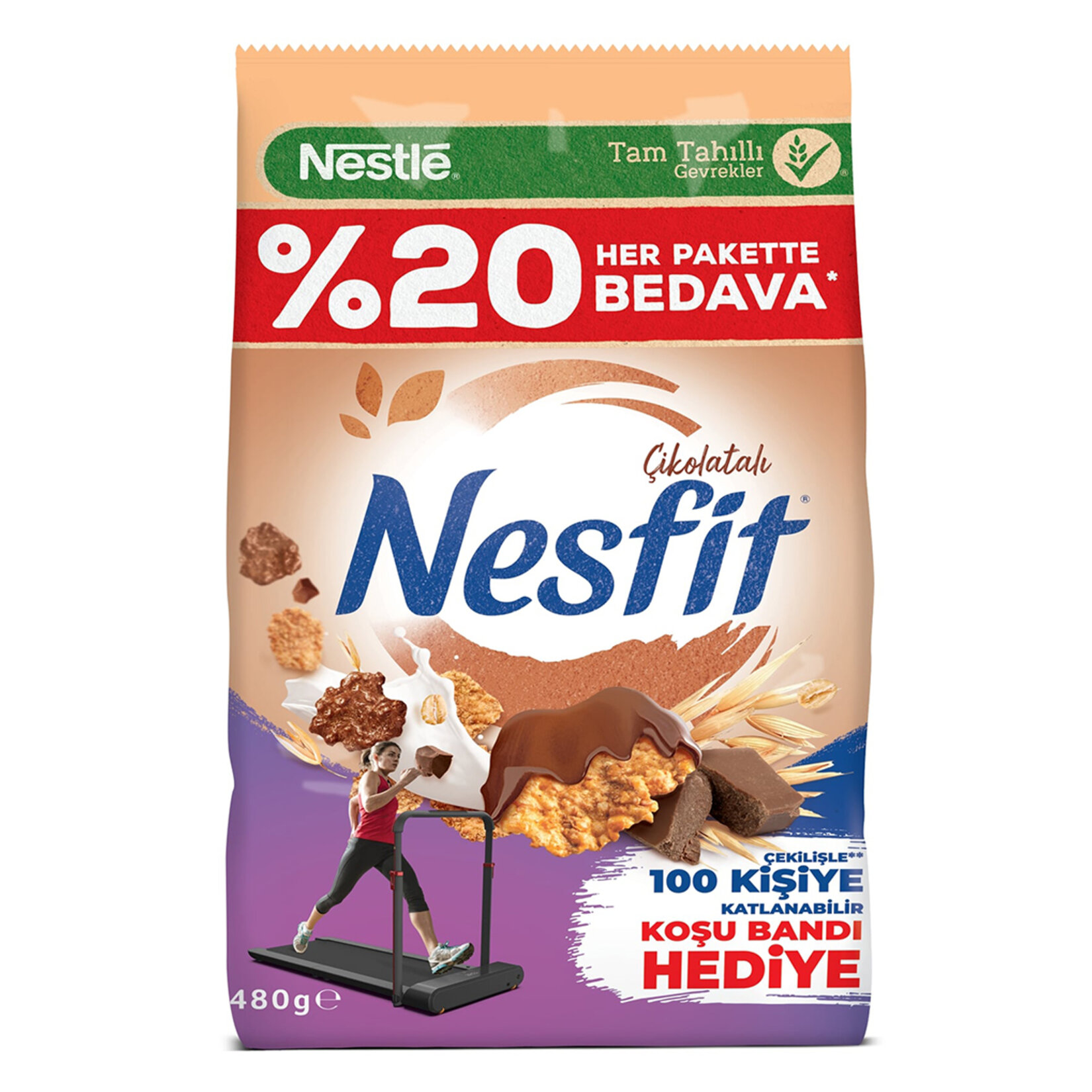 Nesfit Çikolatalı Gevrek %20 Bedava 480 G