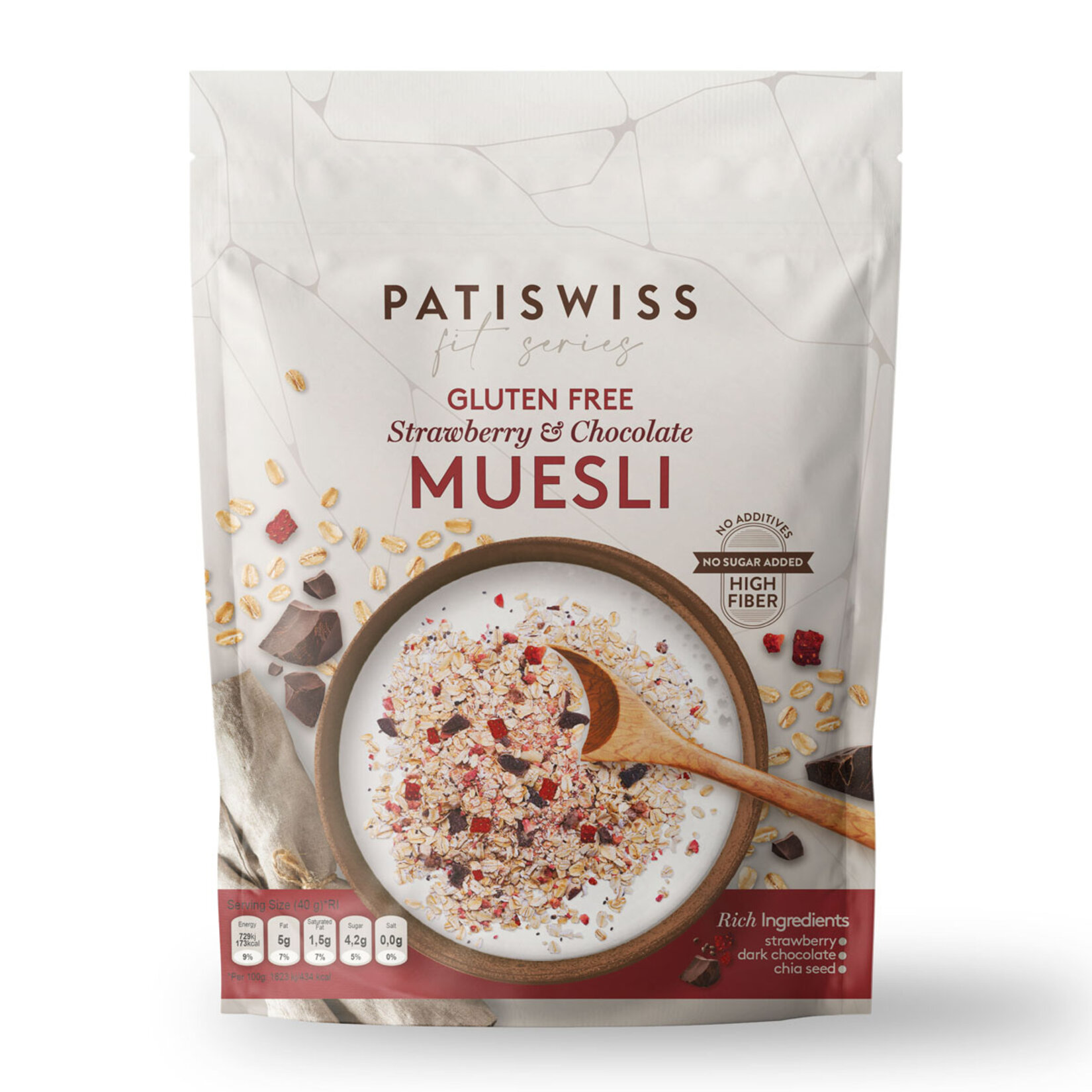 Patiswiss Glutensiz Çilek Çikolatalı Müsli 300G