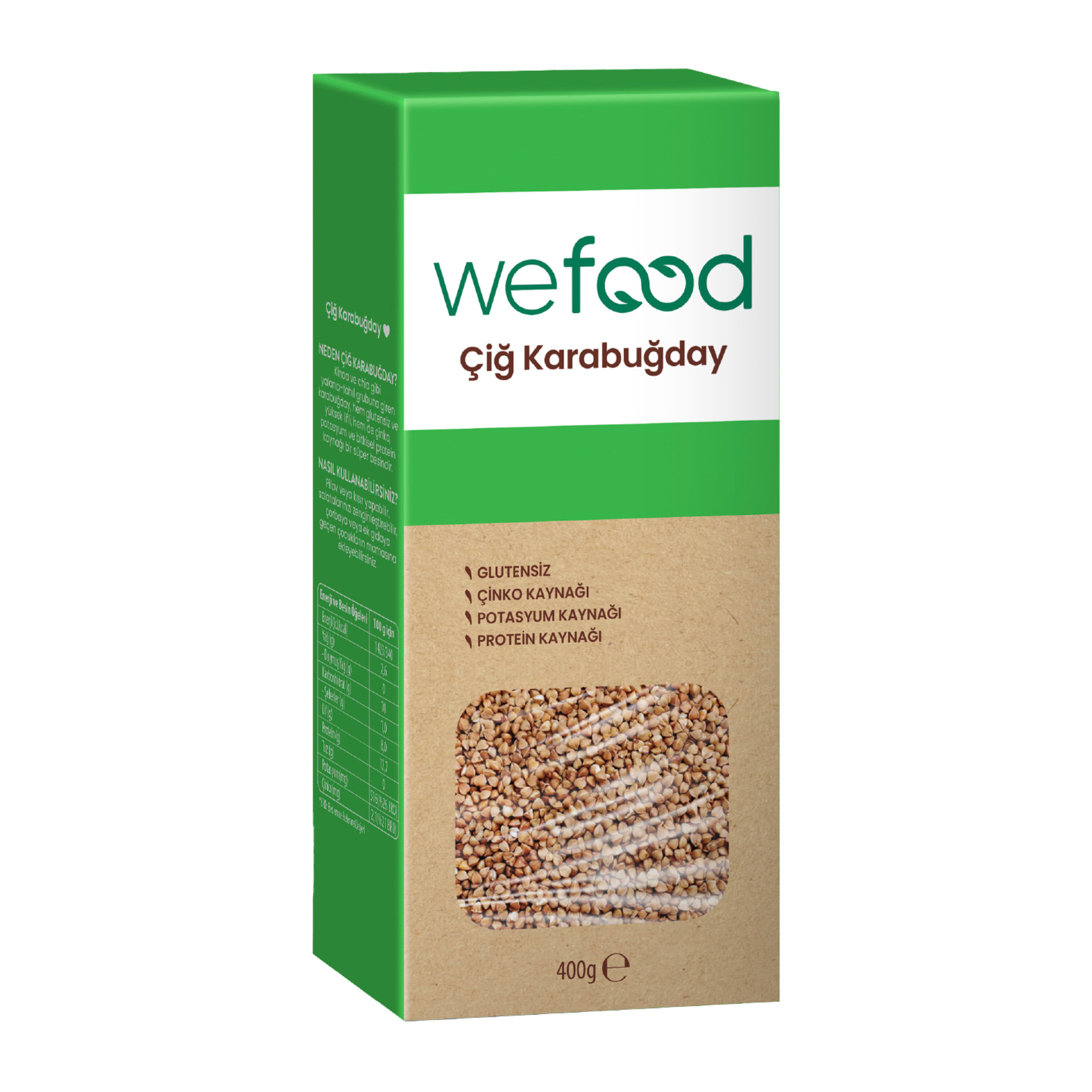 Wefood Glütensiz Çiğ Karabuğday Tanesi 400 G