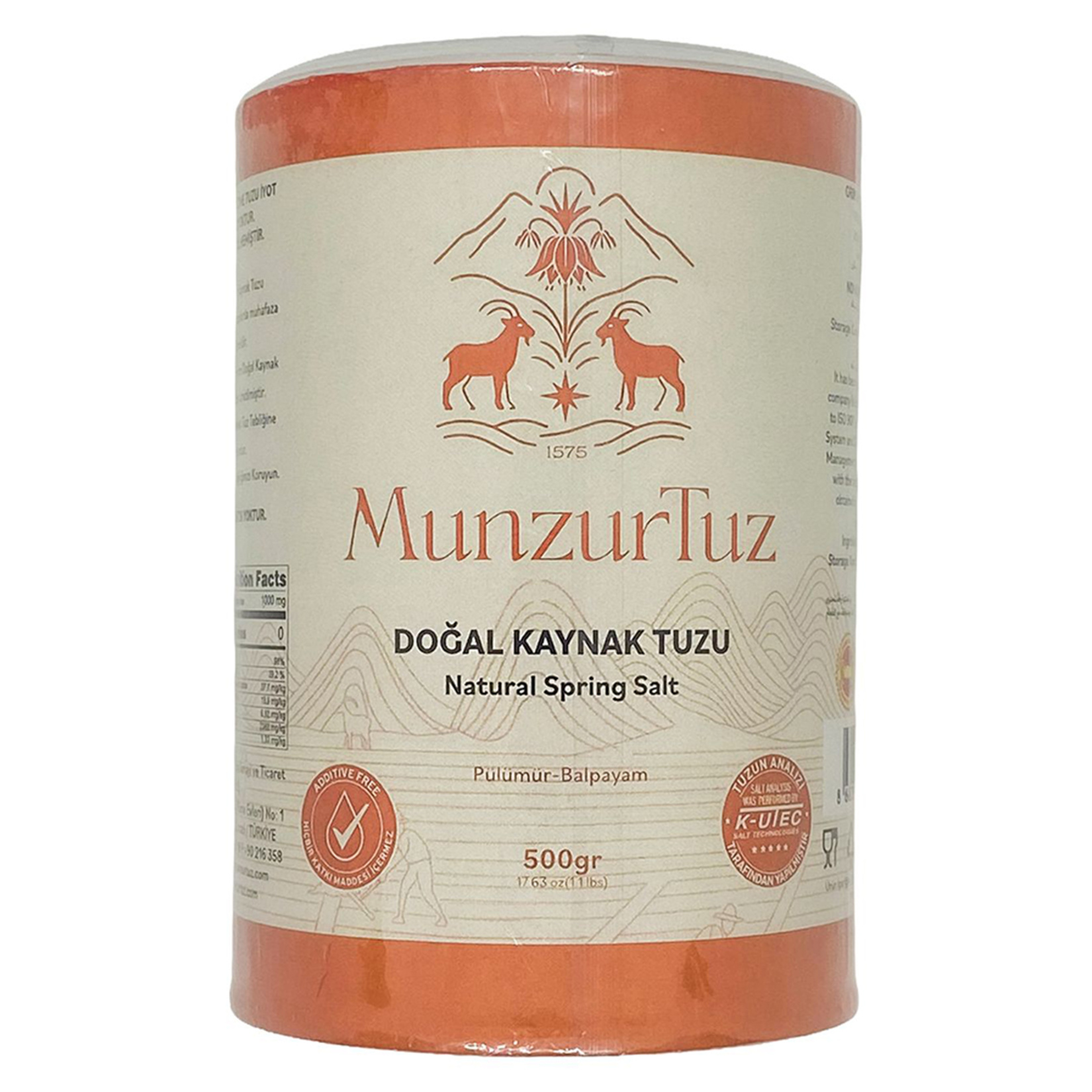 Munzur Tuz Doğal Kaynak Tuzu 500 G