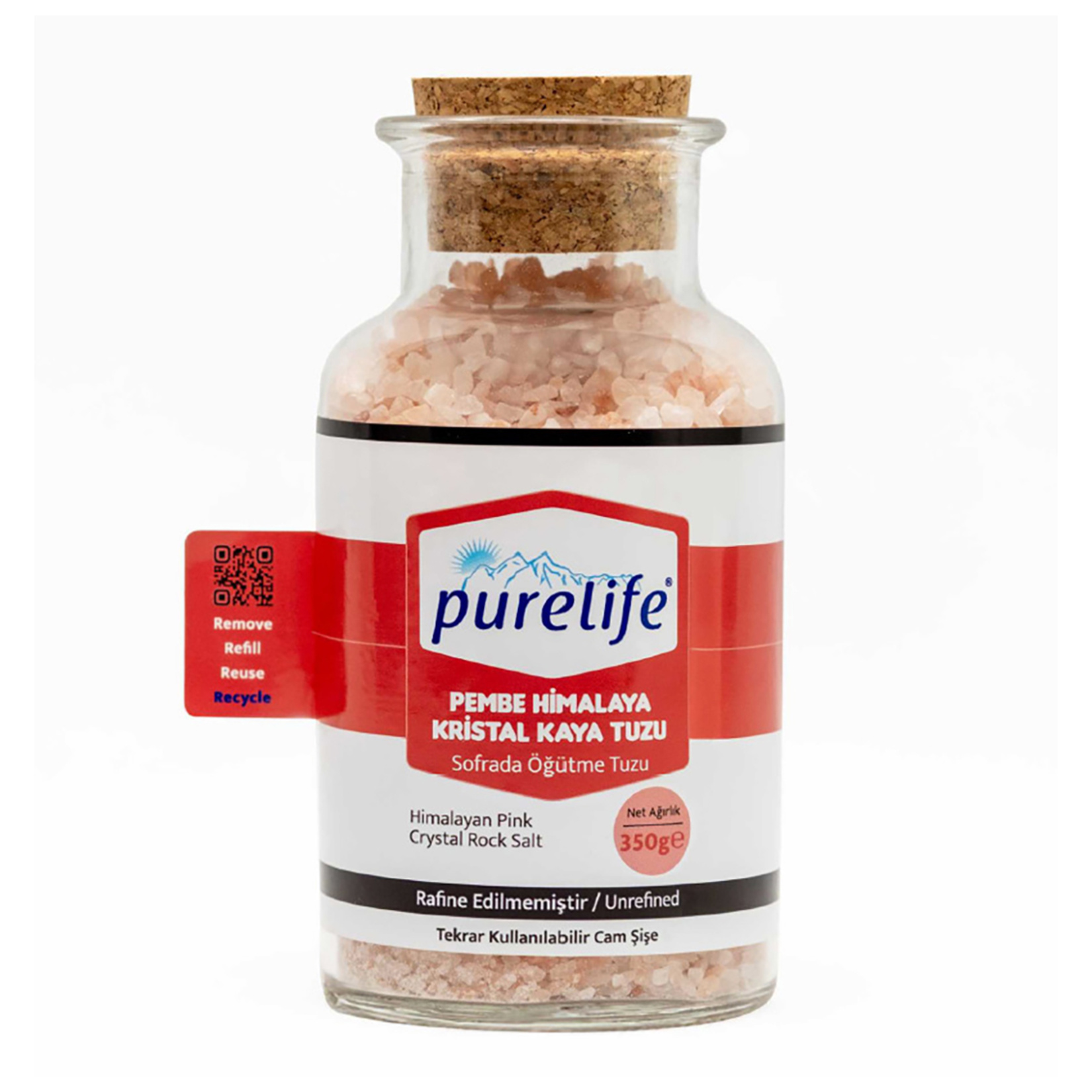 Purelife Pembe Himalaya Kaya Tuzu Mantar Kapak 350 G