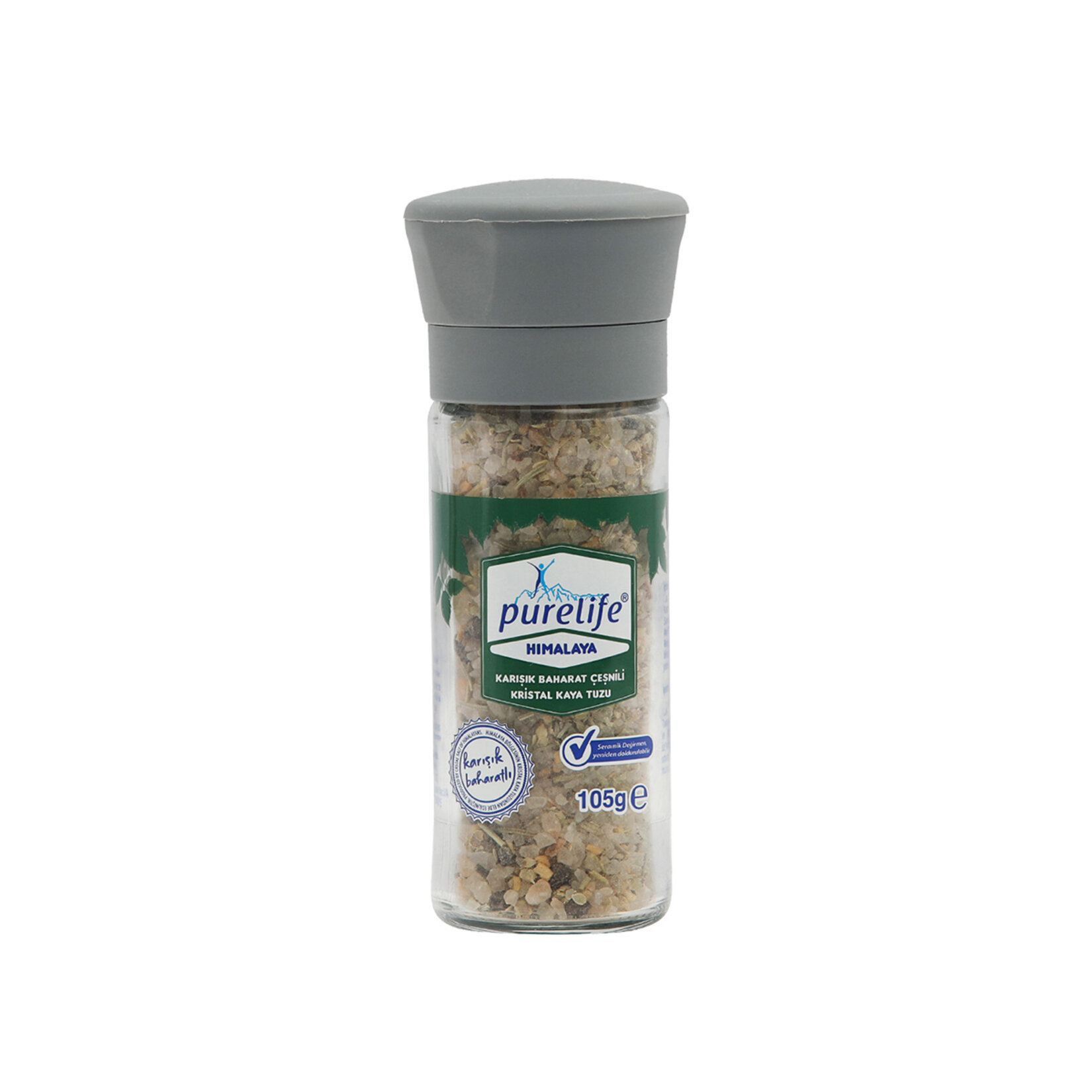 Purelife Baharatlı Himalaya Tuzu Çeşni Seramik Değirmen 105G