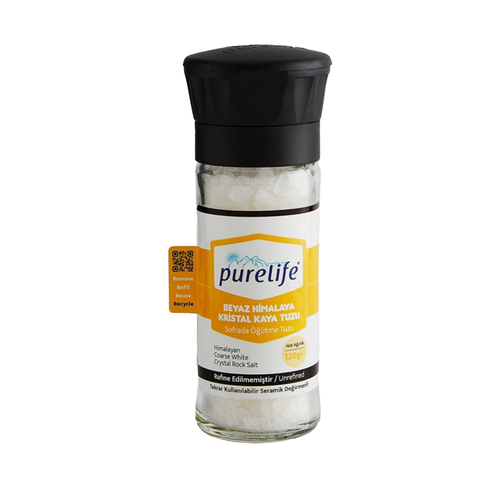 Purelife Beyaz Himalaya Kristal Kaya Tuzu Değirmen 120 G