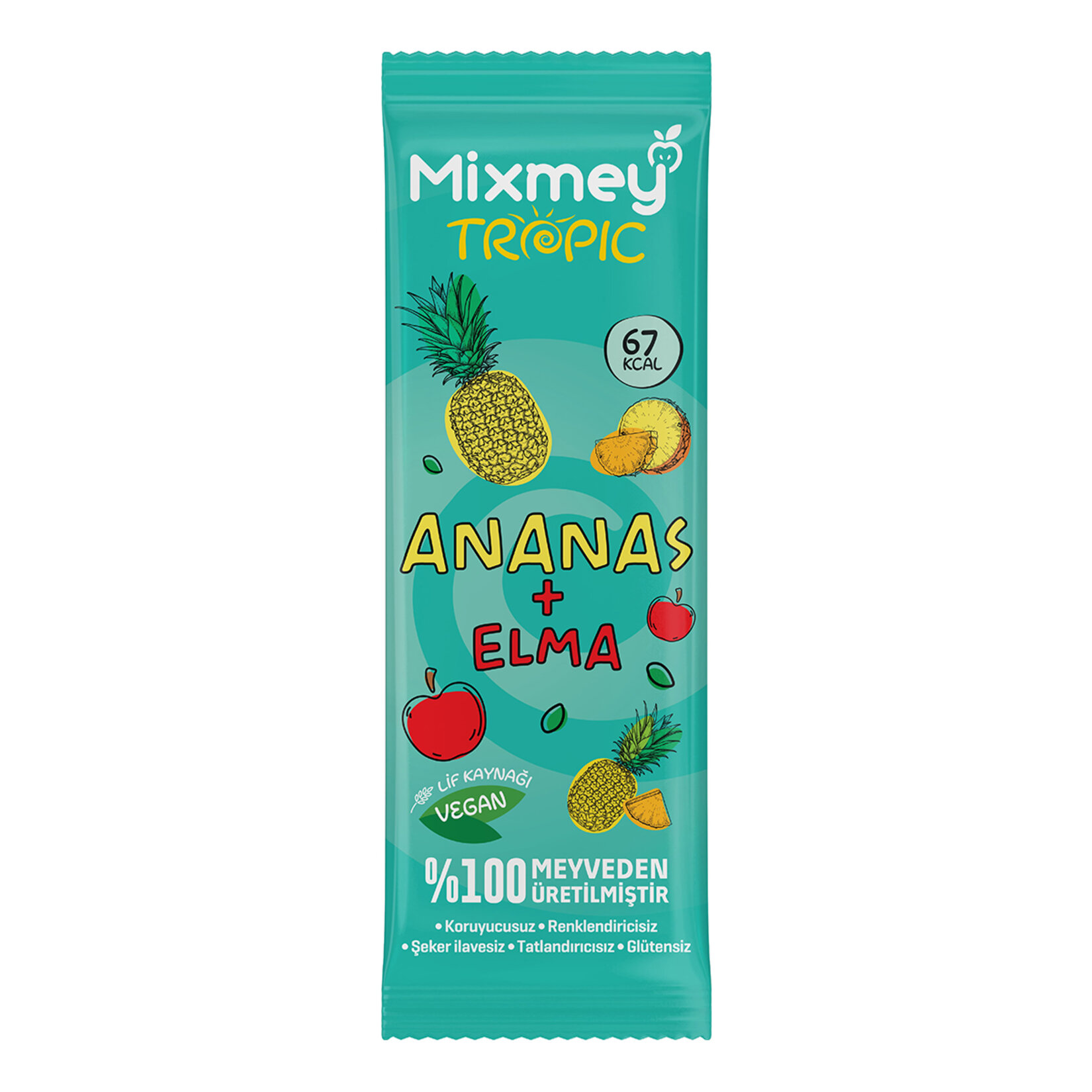 Mixmey Elmalı Ve Ananaslı Tropic Meyve Bar 20 G