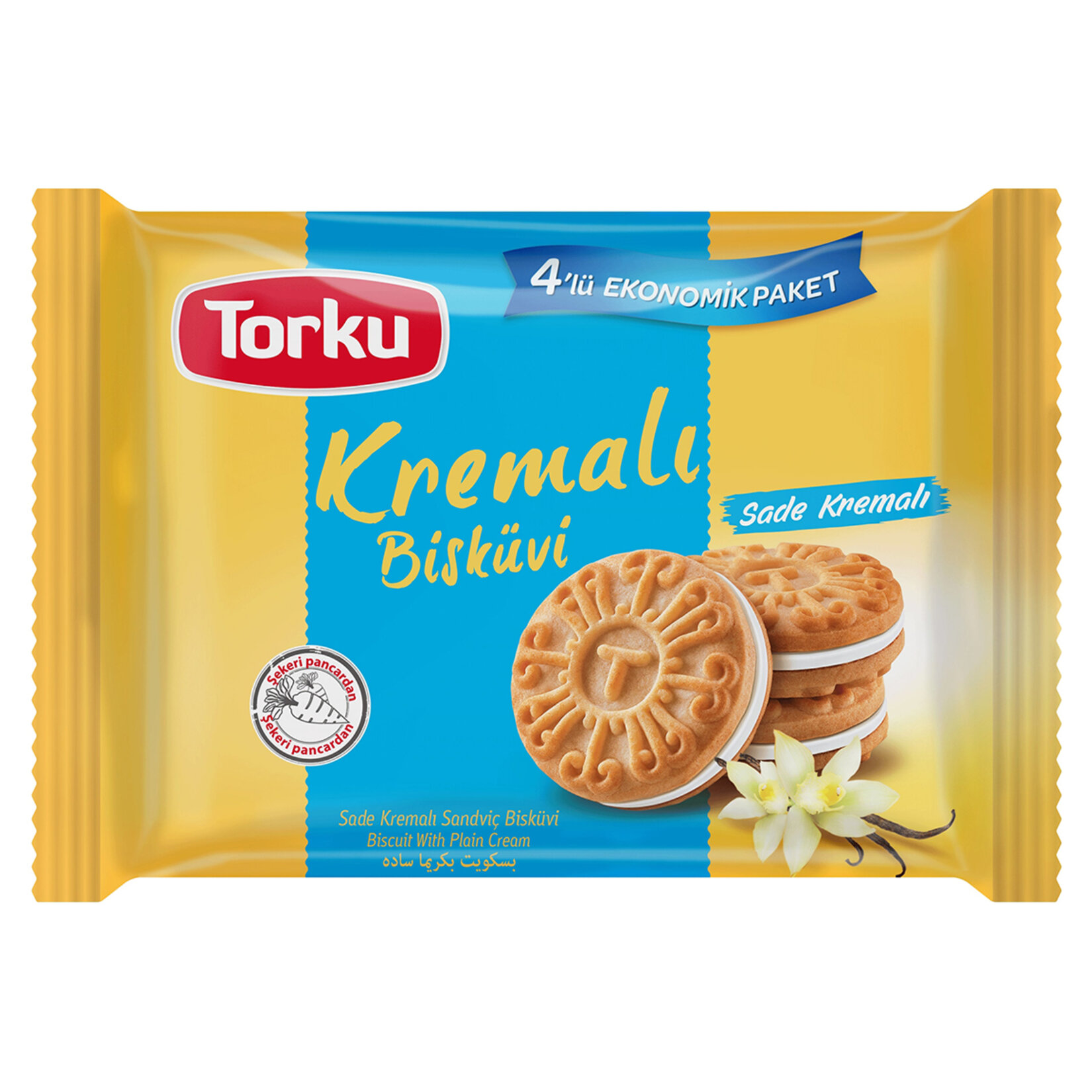Torku Sade Kremalı Bisküvi 4Lü Ekonomik Paket 244G