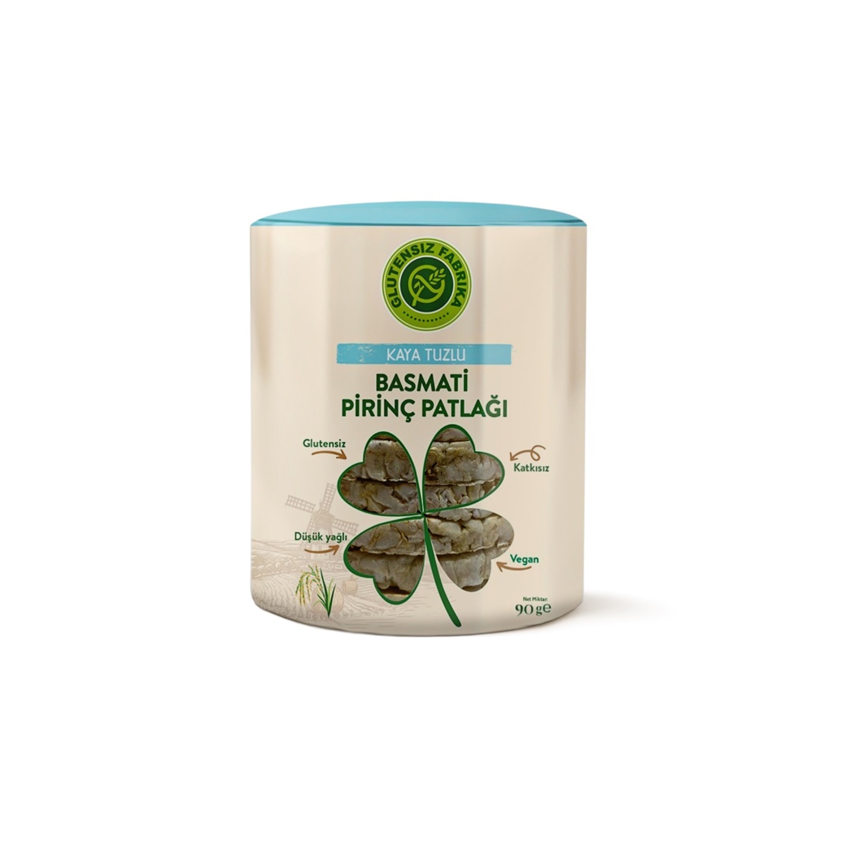 Glutensiz Fabrika Kaya Tuzlu Basmati Pirinç Patlağı 90 G