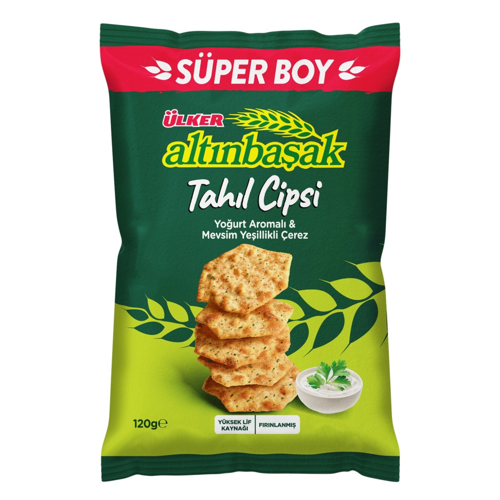 Ülker Altınbaşak Yoğurtlu & Mevsim Yeşillikli Tahıl Cipsi 120 G