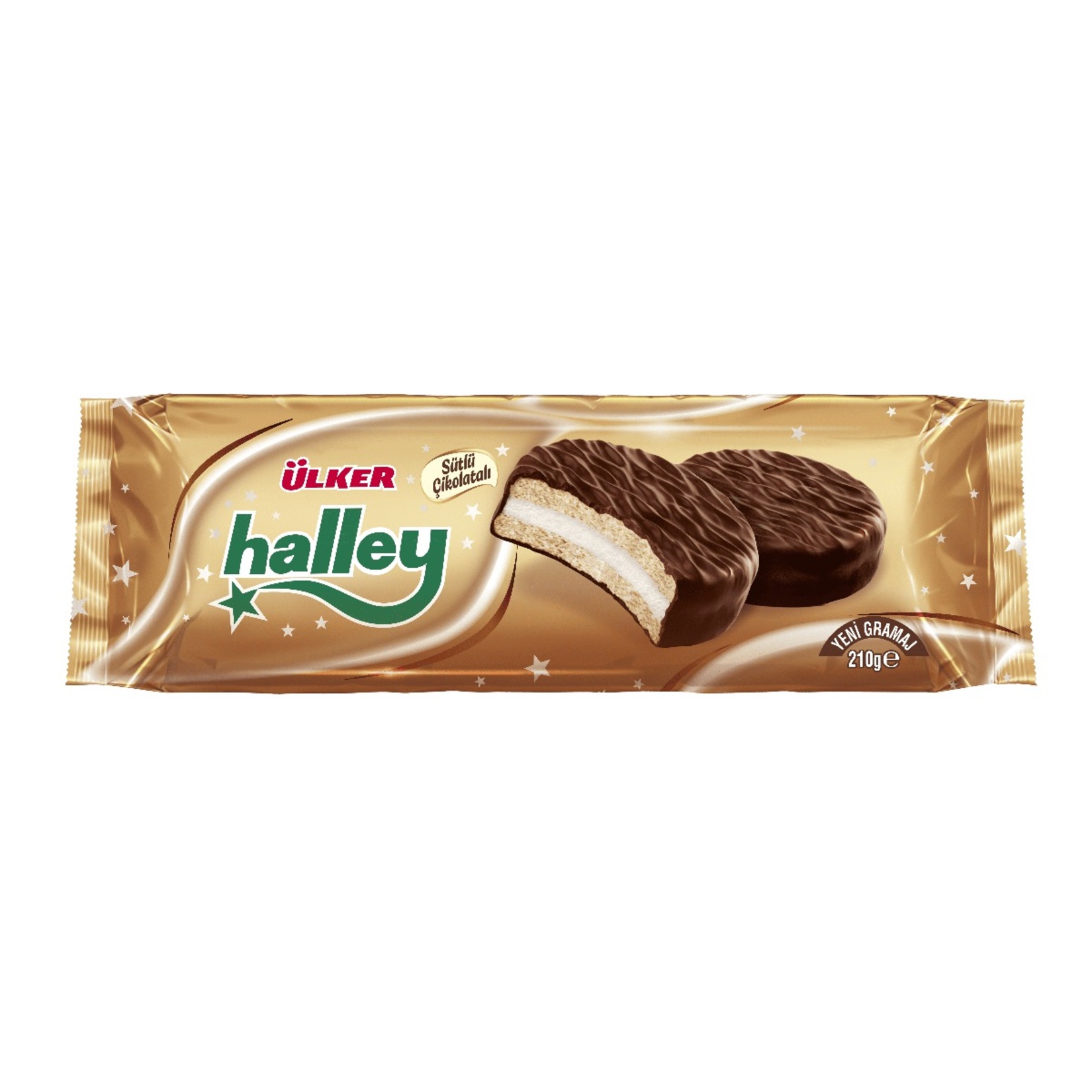Ülker Halley Sütlü Çikolatalı Marshmallow Sandviç Bisküvi 210 G