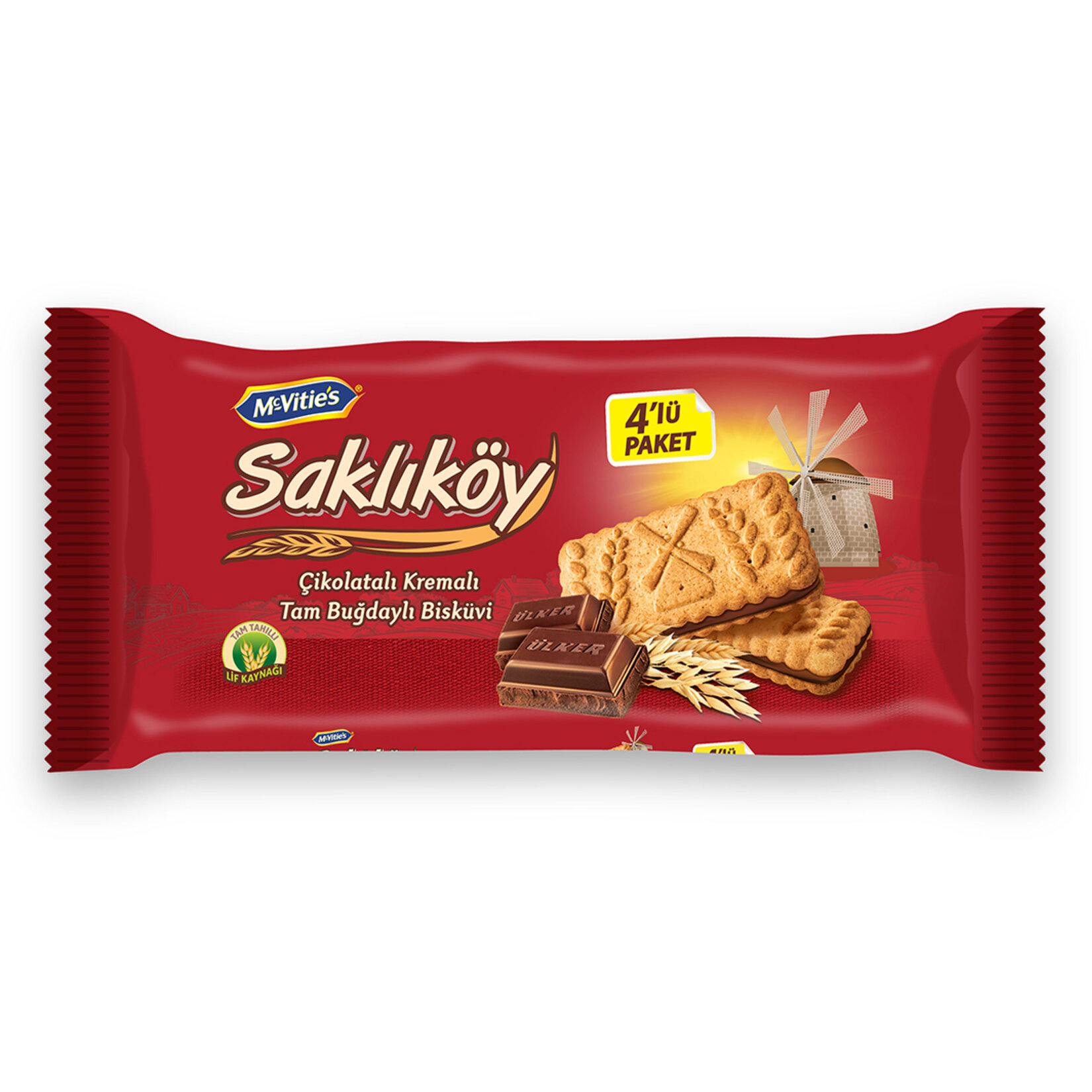 Ülker Saklıköy Sade Çikolata Kremalı 4x100 G