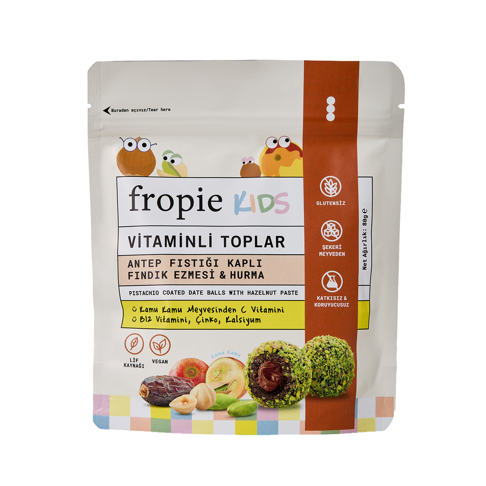 Fropie Fındık Ezmesi Hurma Vitaminli Toplar 80G