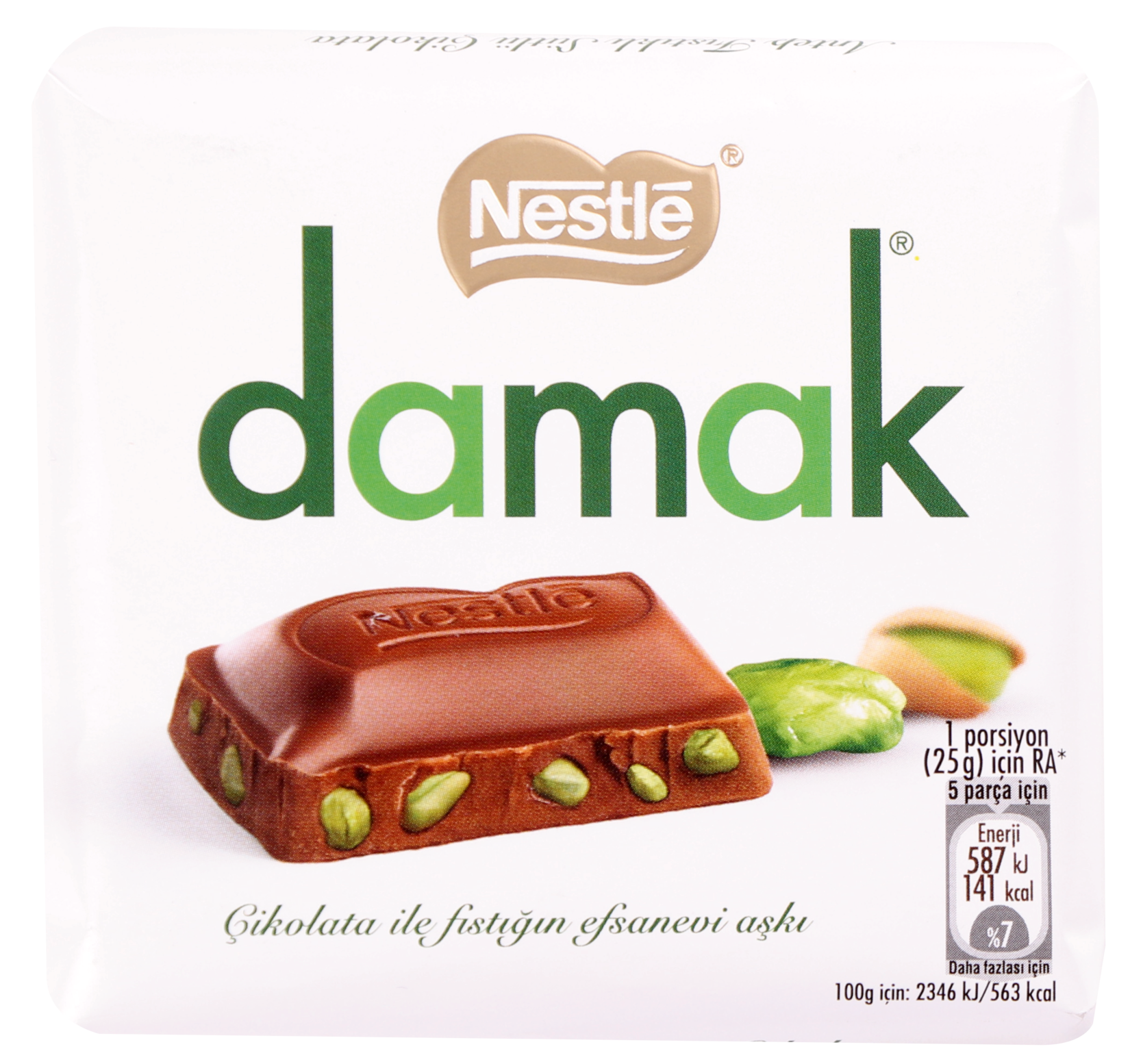 Nestle Damak Antep Fıstıklı Kare Çikolata 70 G