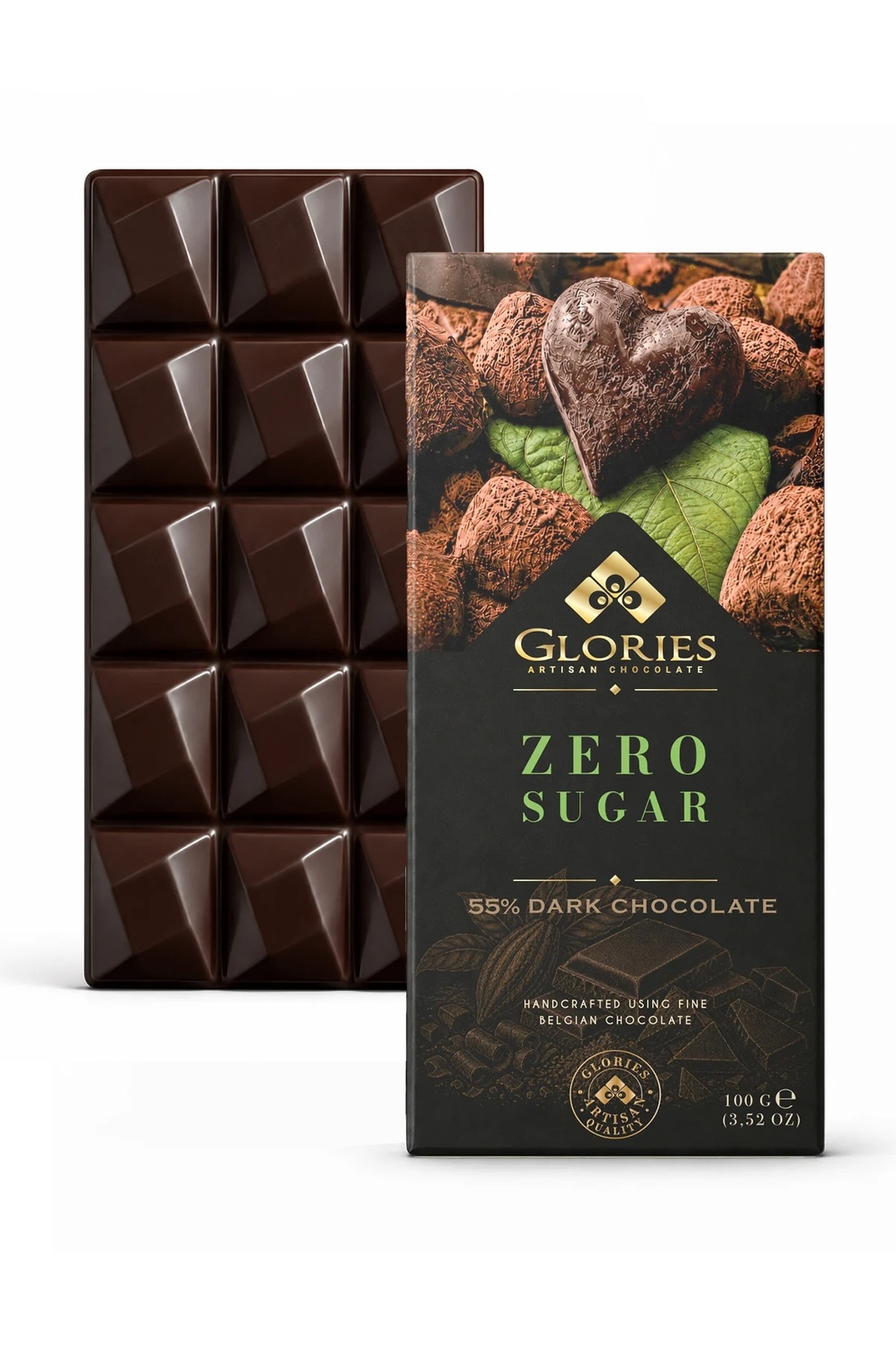 Glories Bitter Vegan-Şekersiz Çikolata 100 G