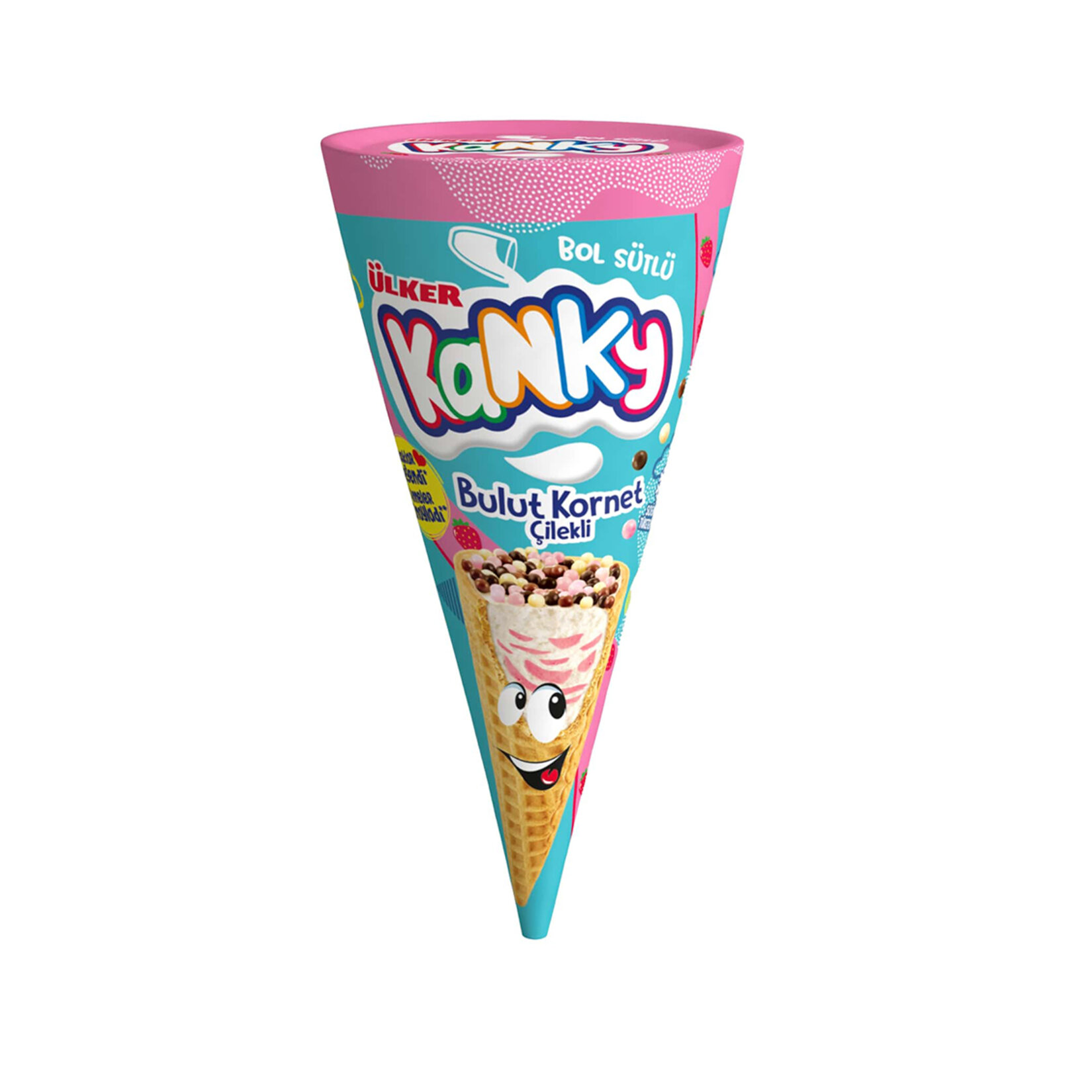 Ülker Kanky Sütlü - Çilek Bulut Kornet Gofret 26,5G