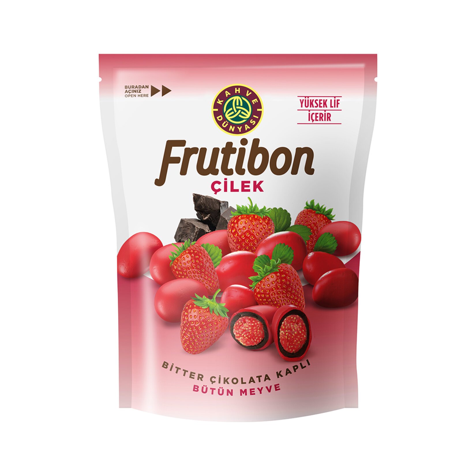 Kahve Dünyası Frution Bitter Çikolata Kaplı Çilekli 50G