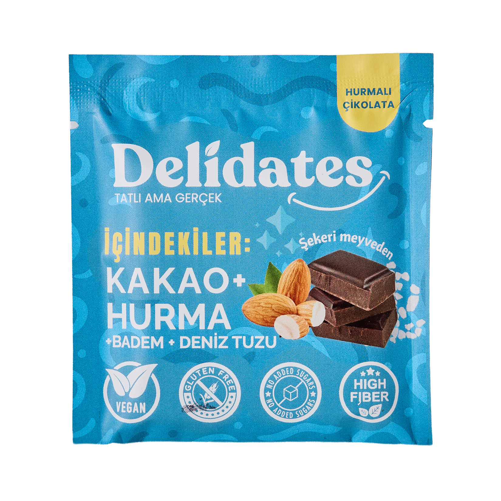 Delidates Bademli Deniz Tuzlu Hurmalı Bitter Çikolata 40 G