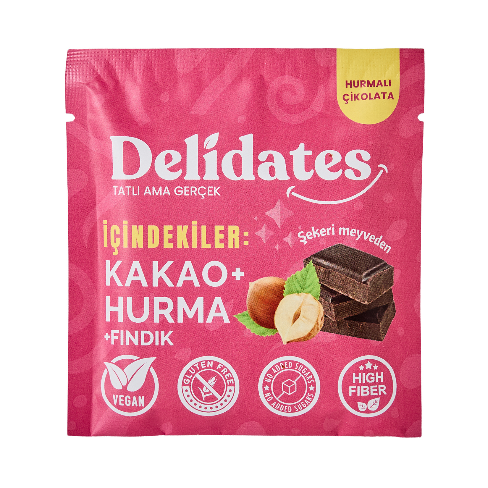 Delidates Fındıklı Hurmalı Bitter Çikolata 40 G