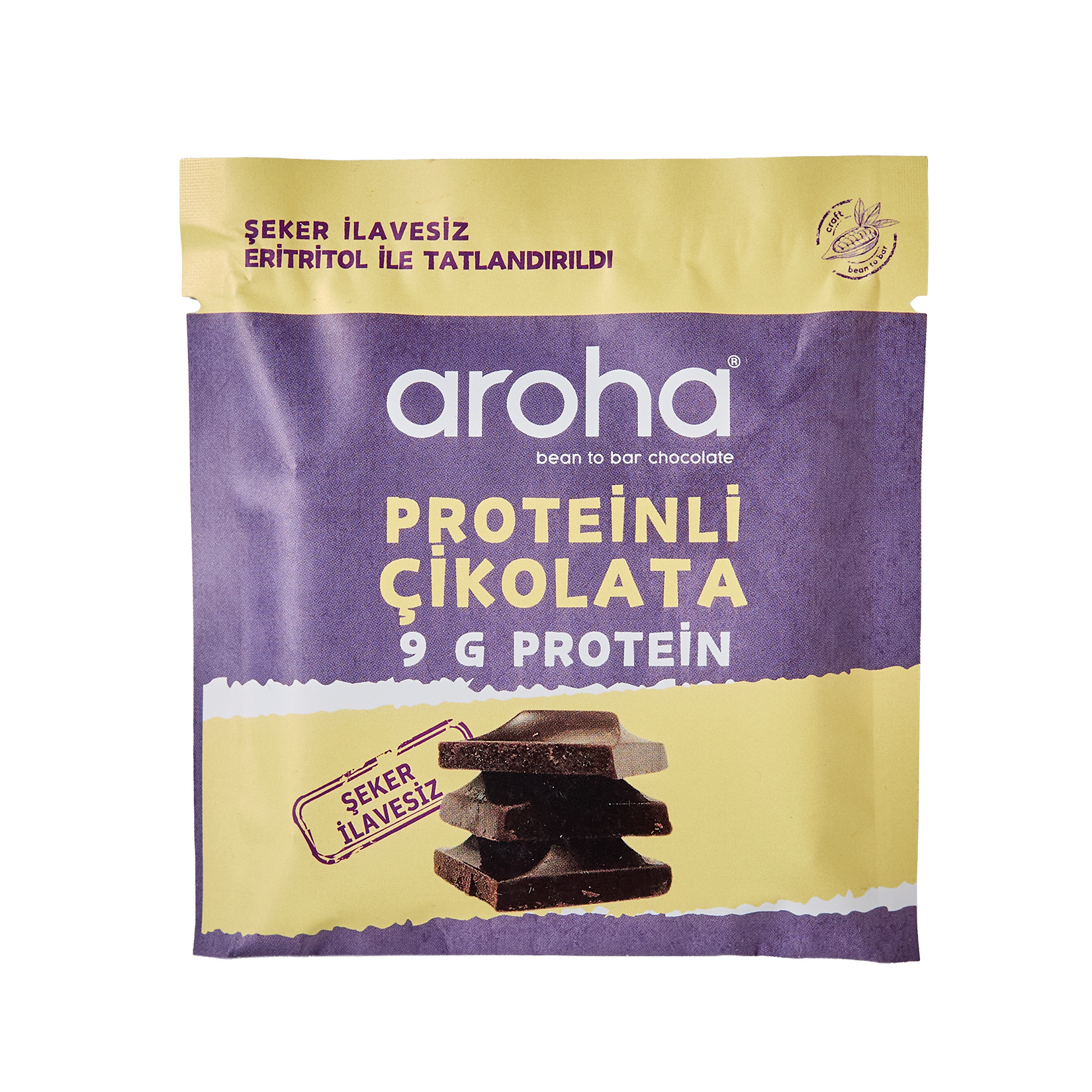 Aroha Proteinli Şeker İlavesiz Çikolata 40 G