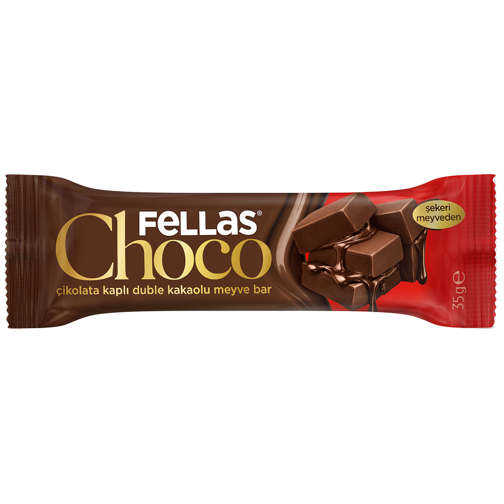 Fellas Duble Kakaolu Çikolata Kaplı Meyve Bar 35 G