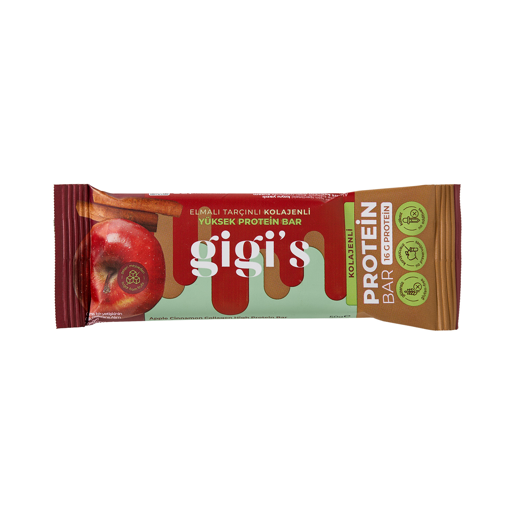 Gigi's Elmalı Tarçınlı Kolajenli Protein Bar 50 g