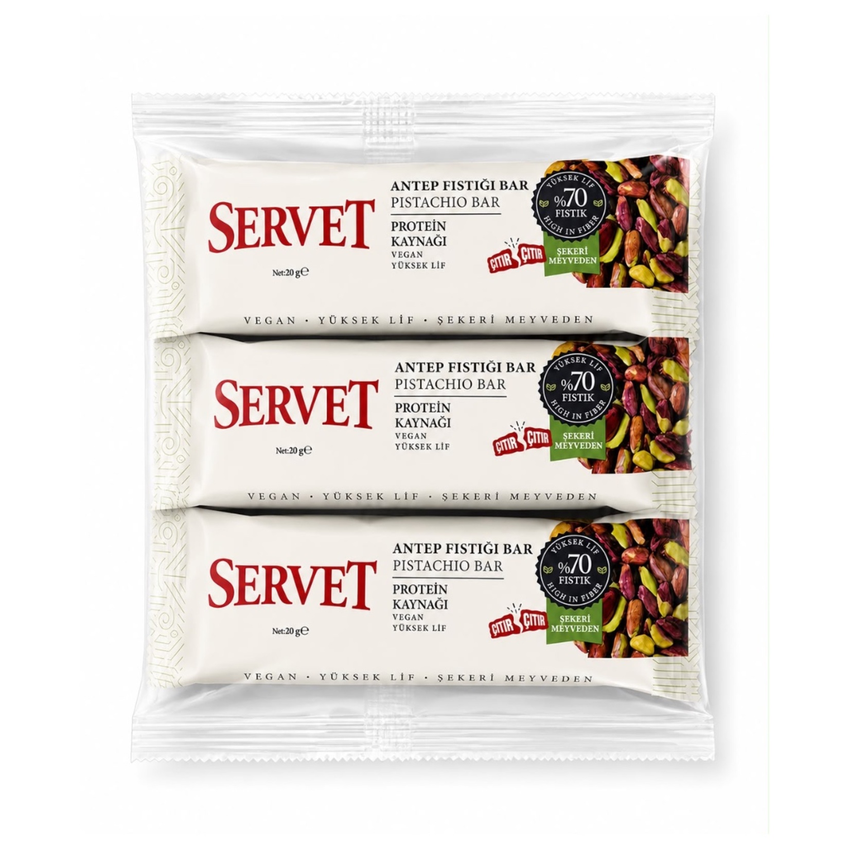 Servet Antep Fıstığı Bar 3 x 20 G