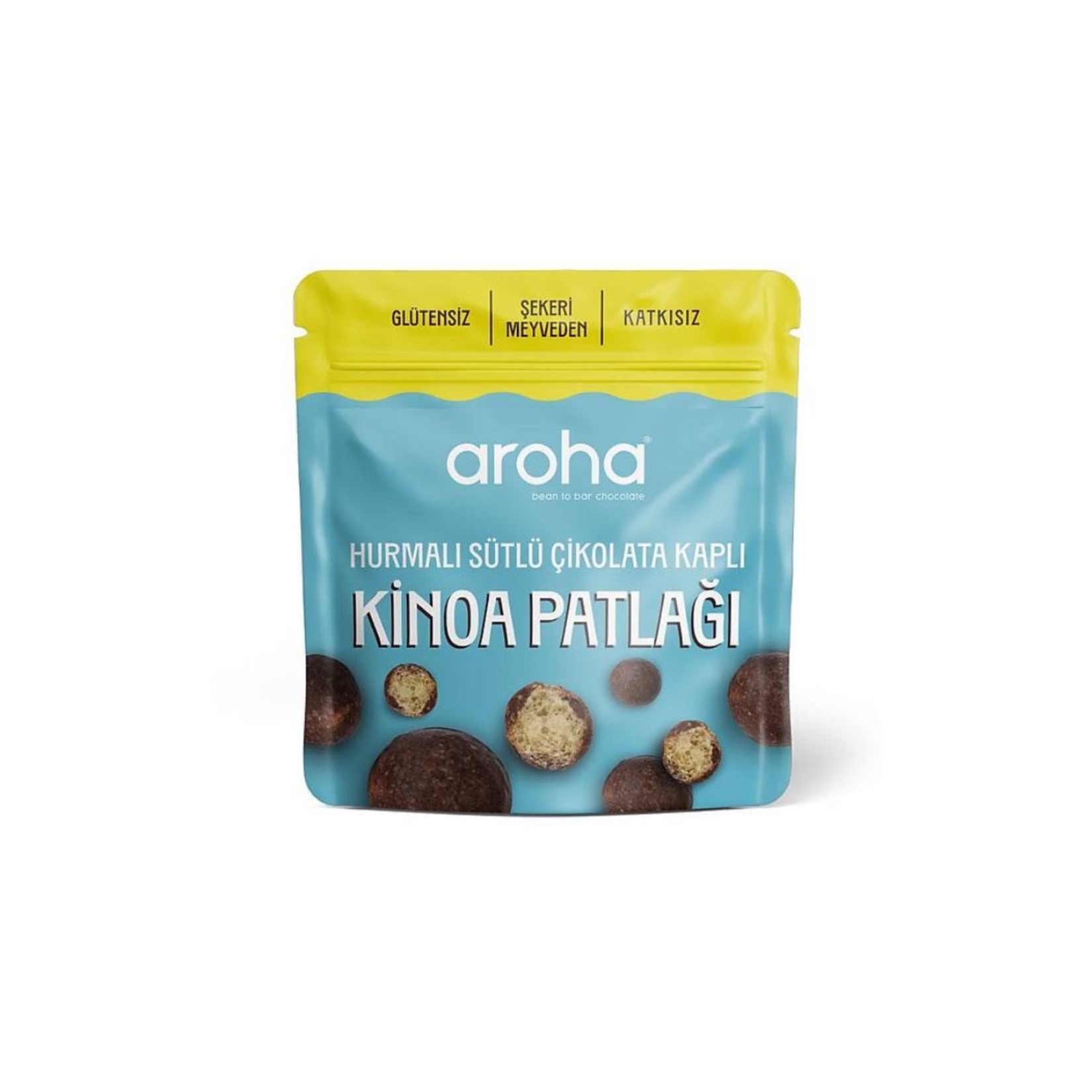 Aroha Hurmalı Sütlü Çikolatalı Kaplı Kinoa Patlağı 50 G