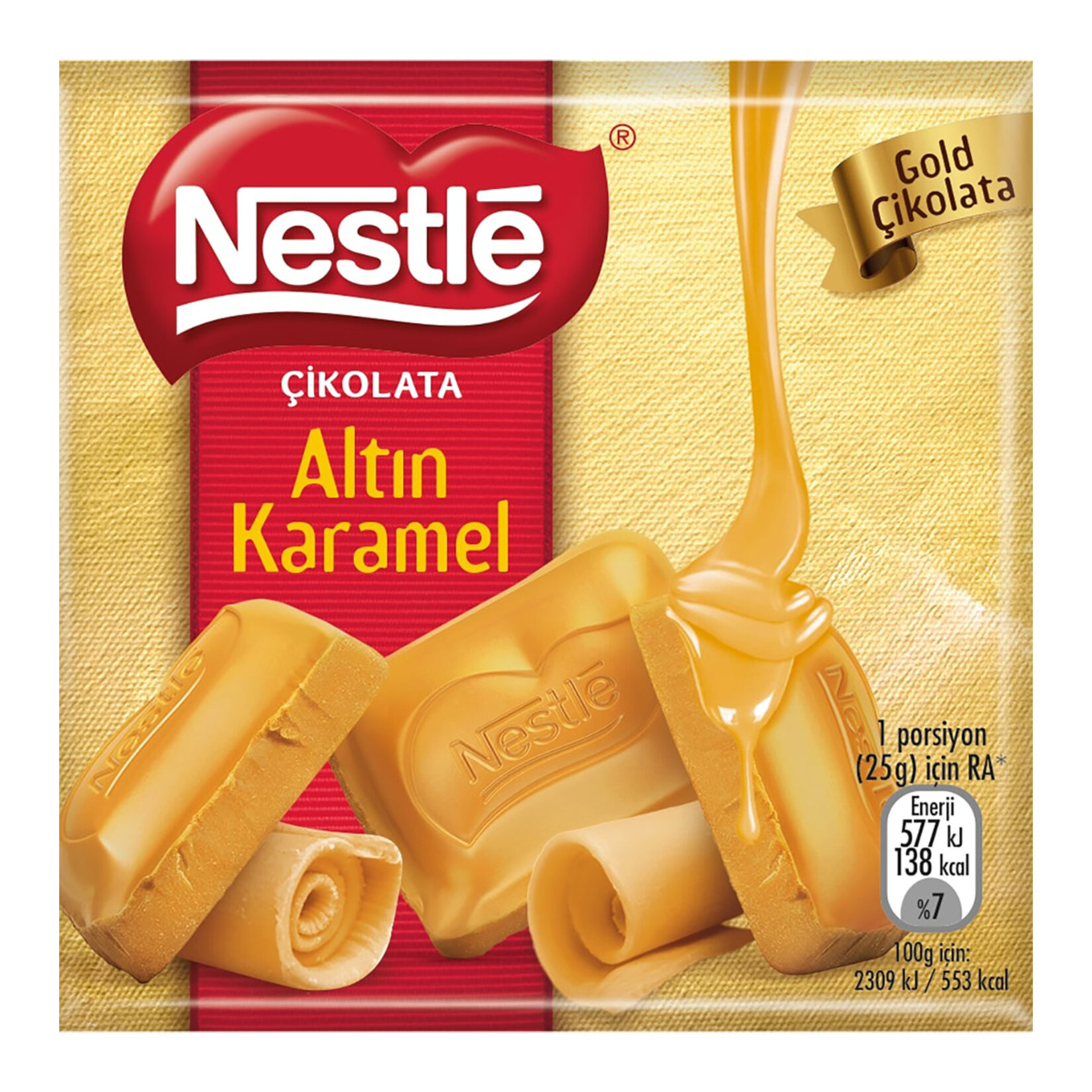 Nestle Altın Karamel Kare Çikolata 60 G