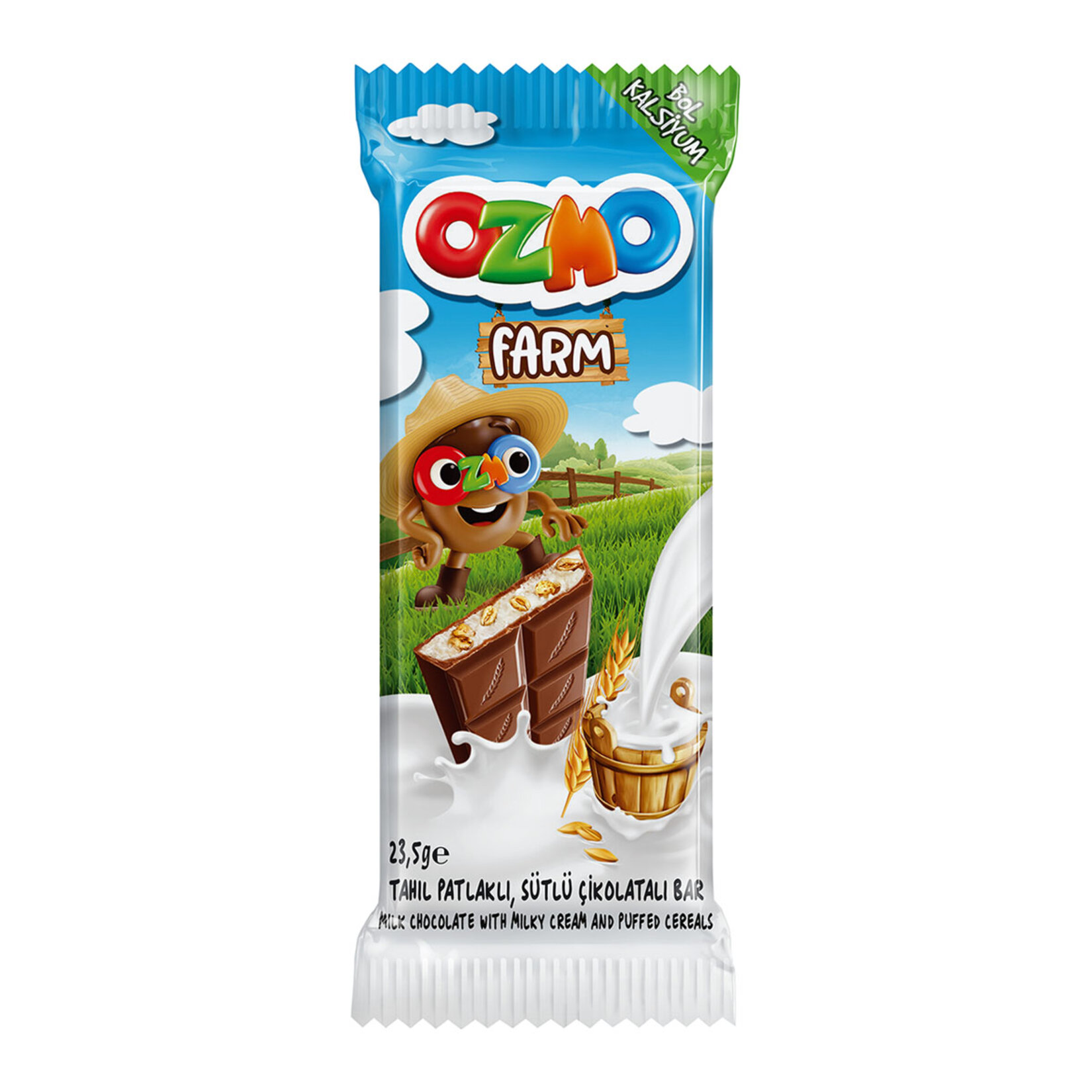 Ozmo Farm Tahıl Patlaklı Sütlü Çikolata Bar 23,5G
