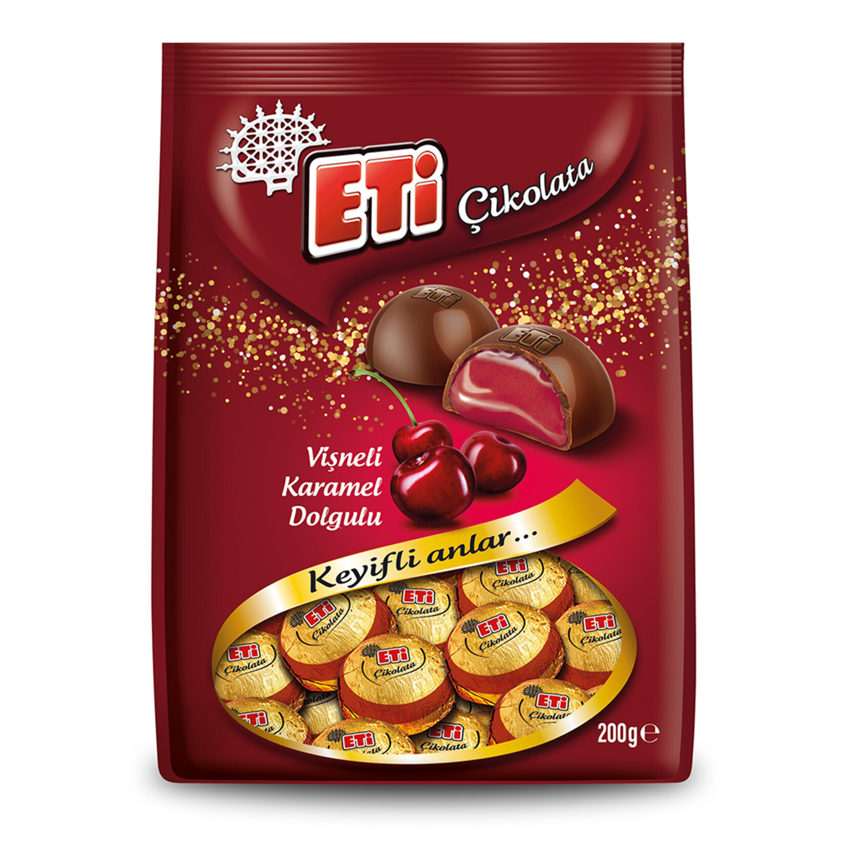 Eti Vişneli Karamel Dolgulu Sütlü Çikolata 200G