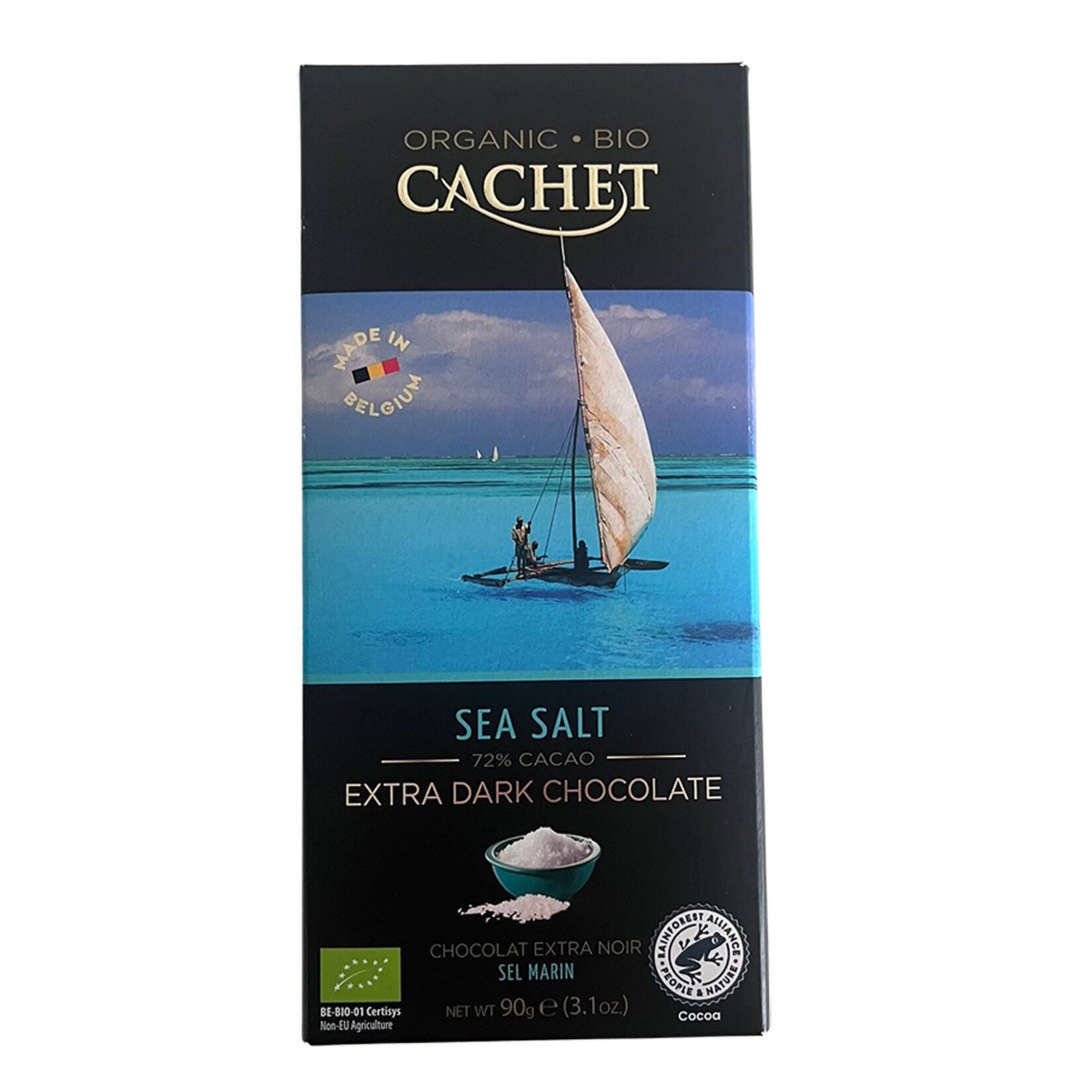 Cachet Deniz Tuzlu (%72) Organik Bitter Çikolata 90 G